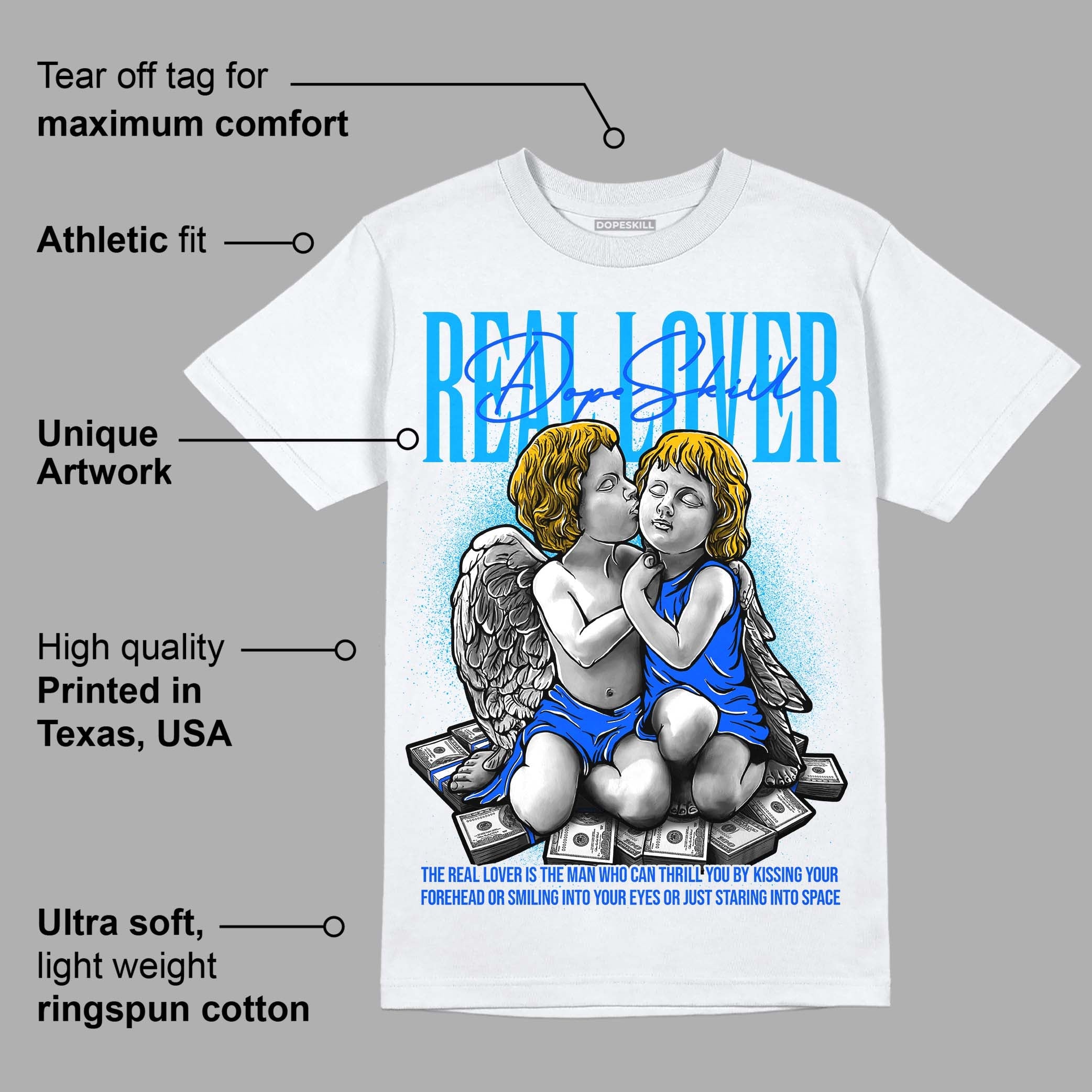 Royal Blue Collection superstreetwear T-Shirt Real Lover Graphic