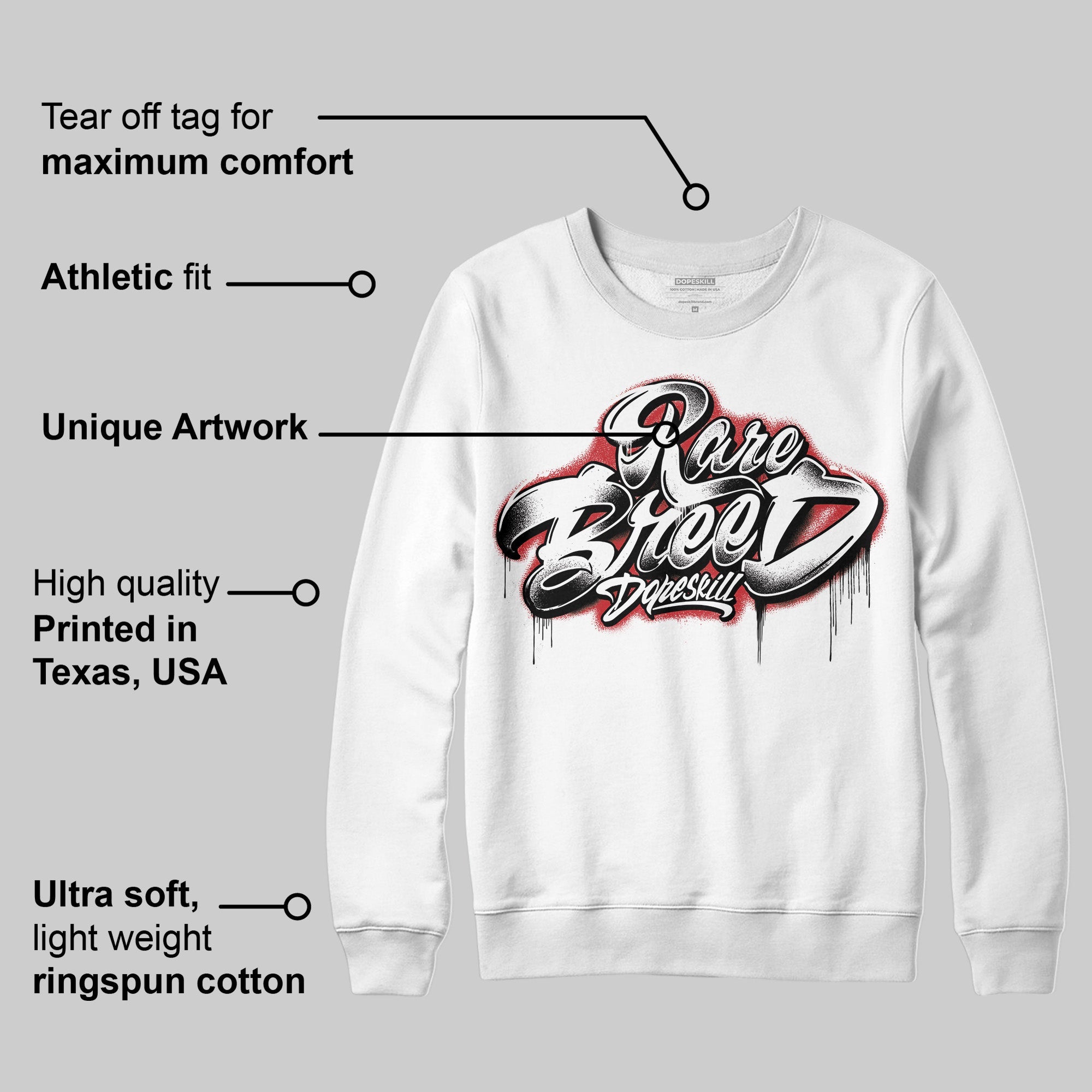 Bred 11s superstreetwear Sweatshirt Rare Breed Type Graphic