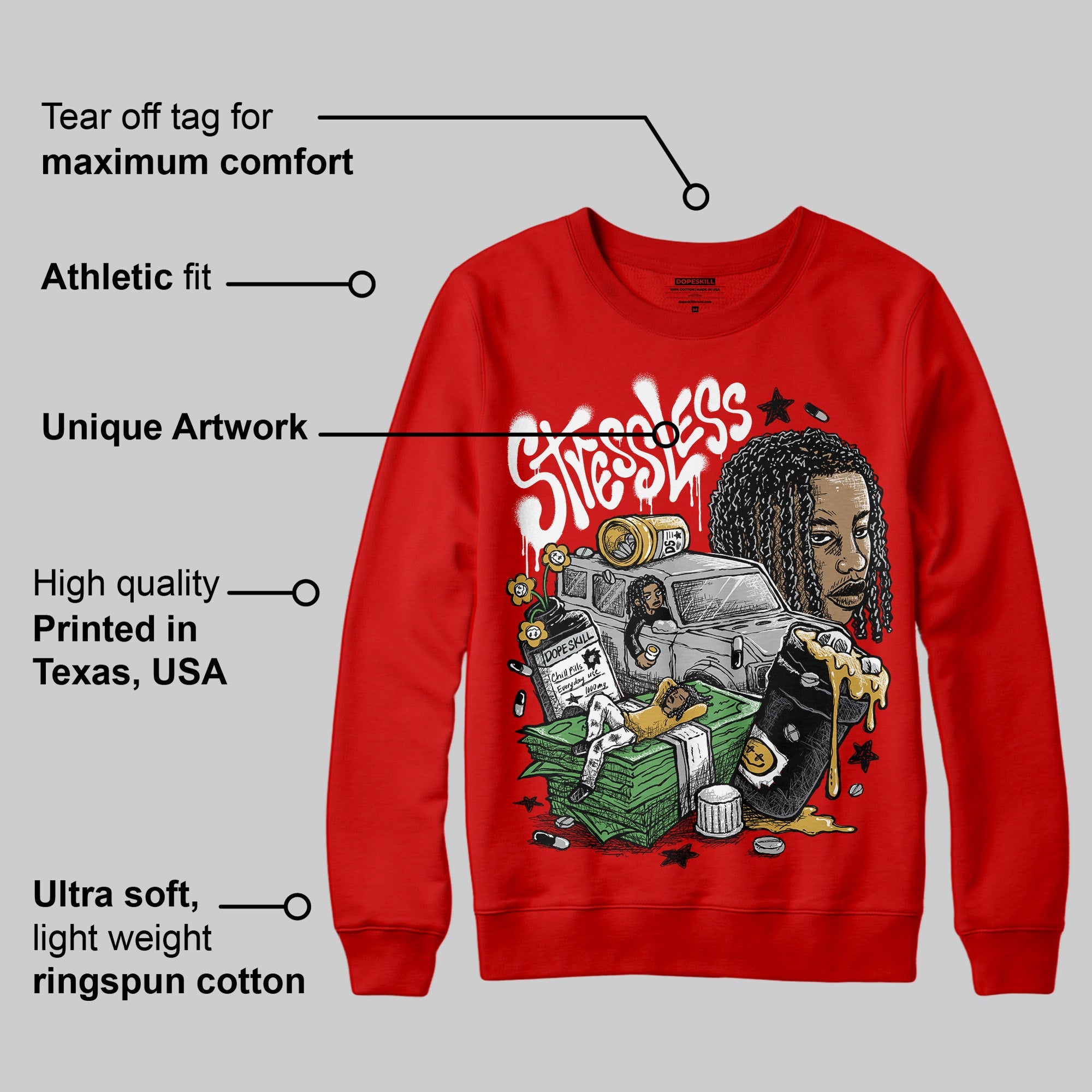 Bred Velvet 11s superstreetwear Red Sweatshirt Stressless Graphic