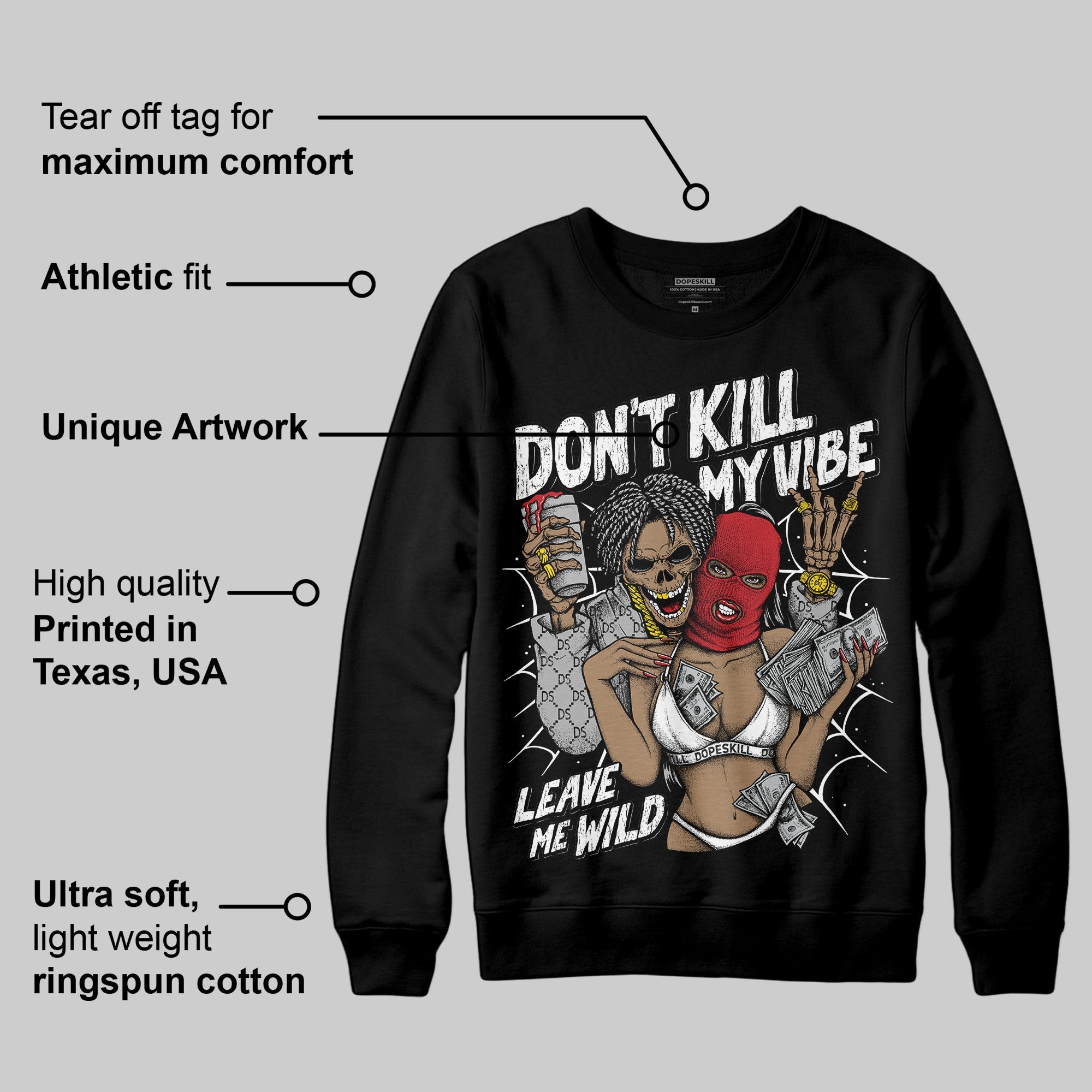 Bred Velvet 11s superstreetwear Sweatshirt Don't Kill My Vibe Graphic