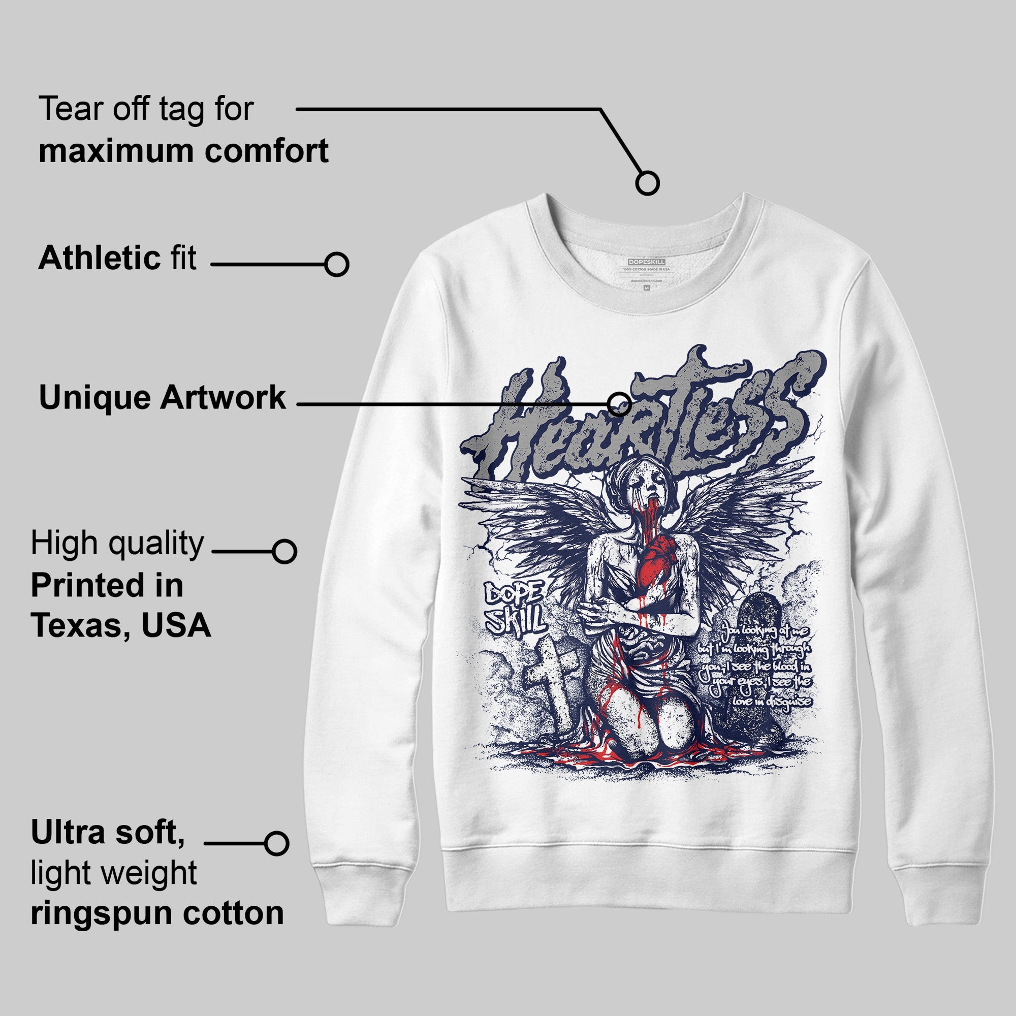 Midnight Navy 3s superstreetwear Sweatshirt Heartless Graphic