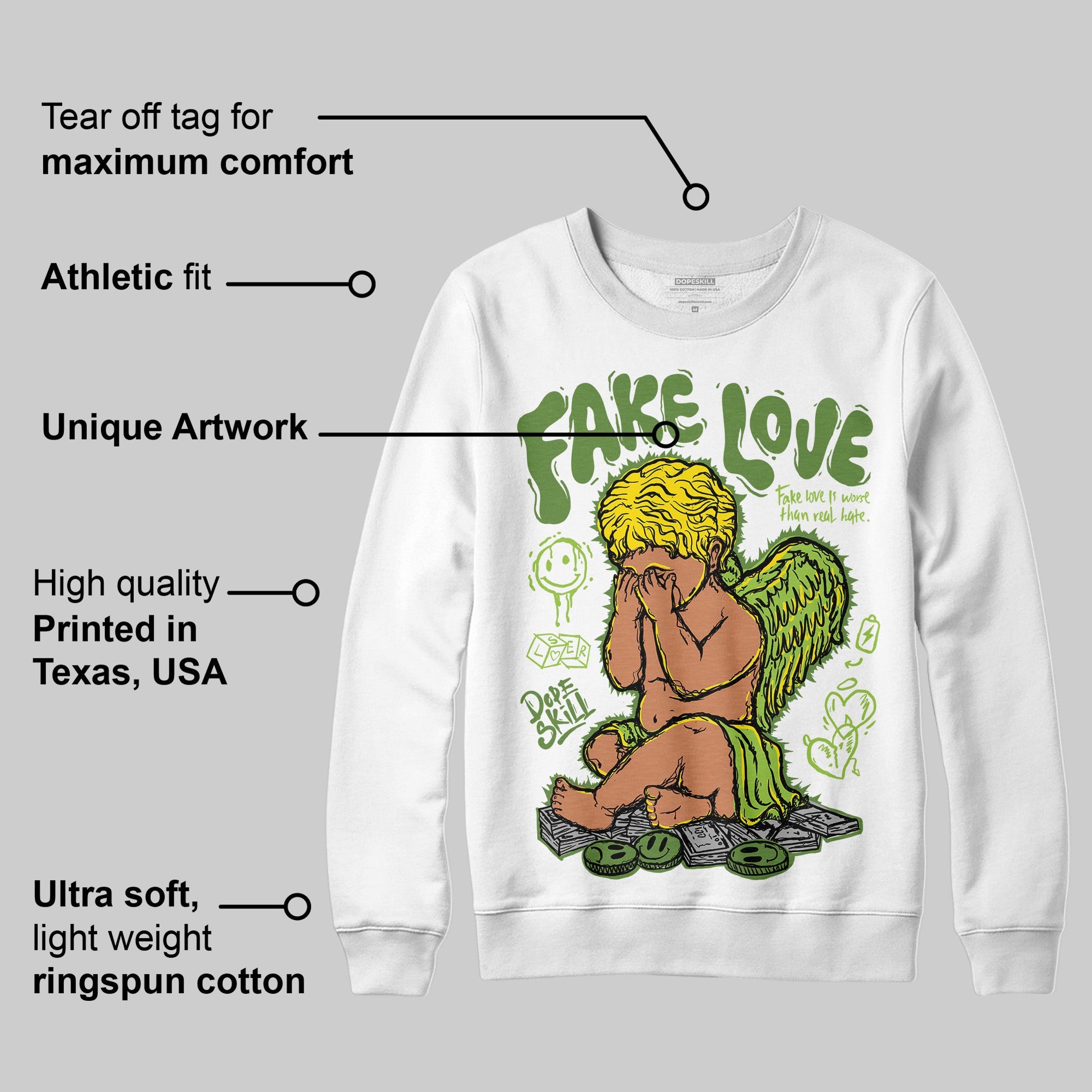 Dunk 'Chlorophyll' superstreetwear Sweatshirt False Love Graphic
