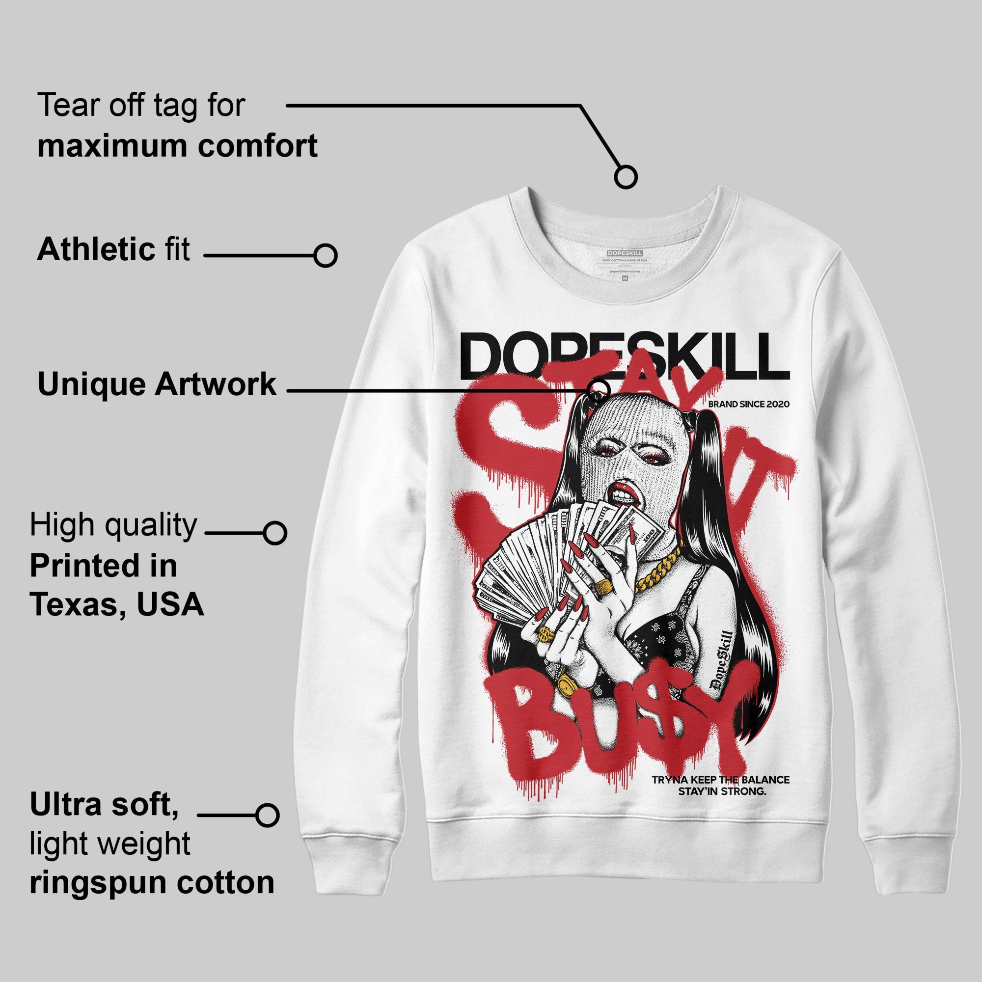 Bred 11s superstreetwear Sweatshirt Stay It Busy Graphic