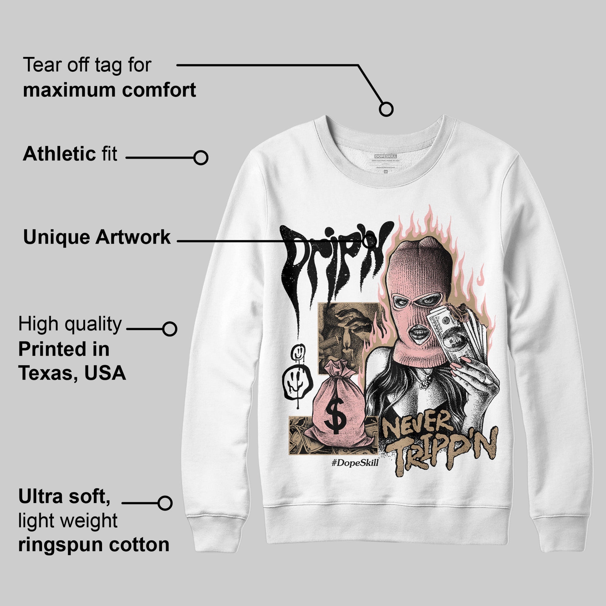 AIR FORCE 1 LINEN superstreetwear Sweatshirt Drip'n Never Tripp'n Graphic