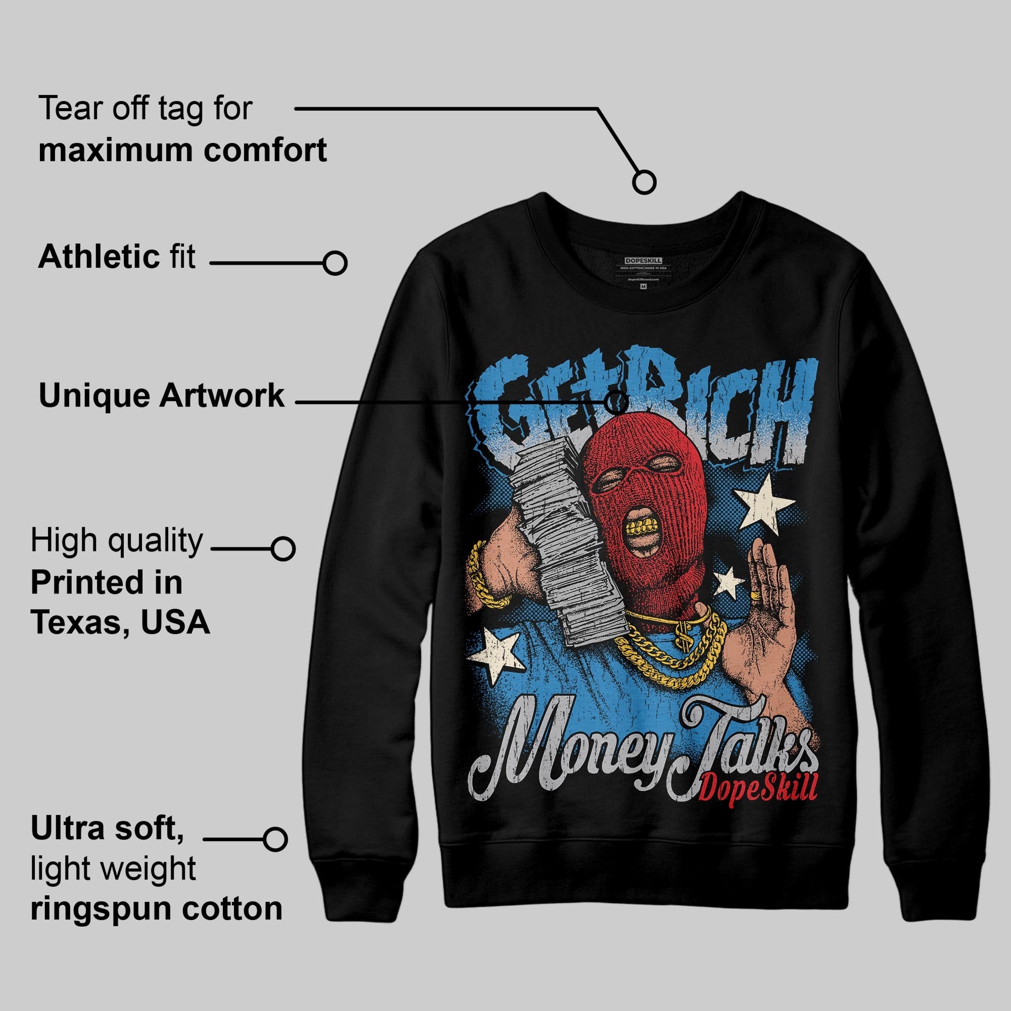 Rare Air 3s superstreetwear Sweatshirt Get Rich Graphic