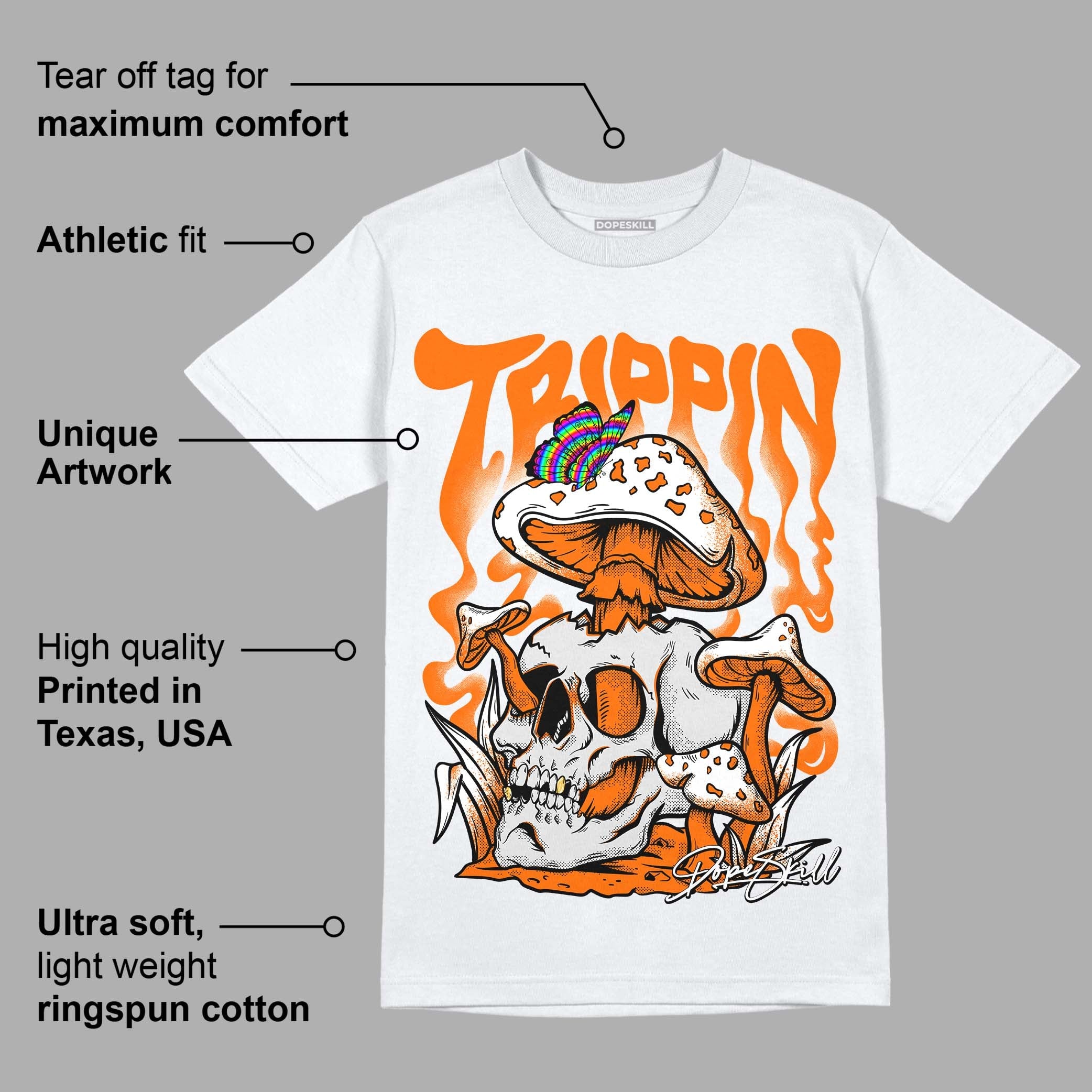 Orange Black White superstreetwear T-Shirt Trippin Graphic