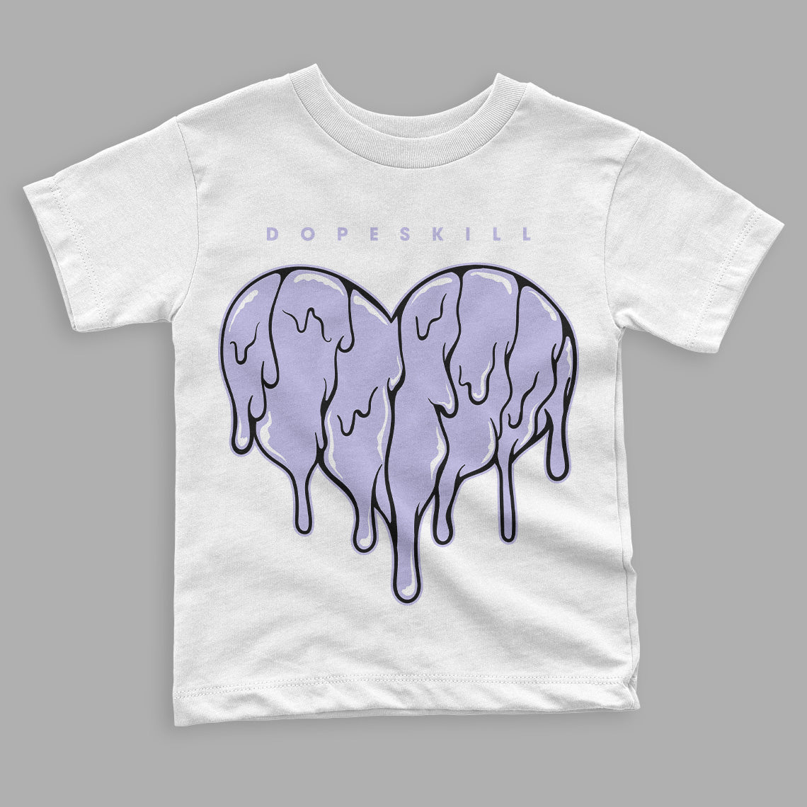 Pure Violet 11s Low superstreetwear Toddler Kids T-shirt Slime Drip Heart Graphic