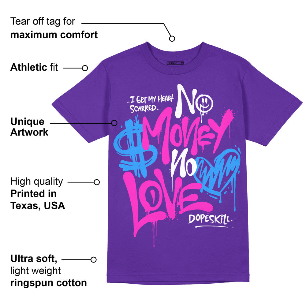 PURPLE Collection superstreetwear Purple T-shirt No Money No Love Typo Graphic
