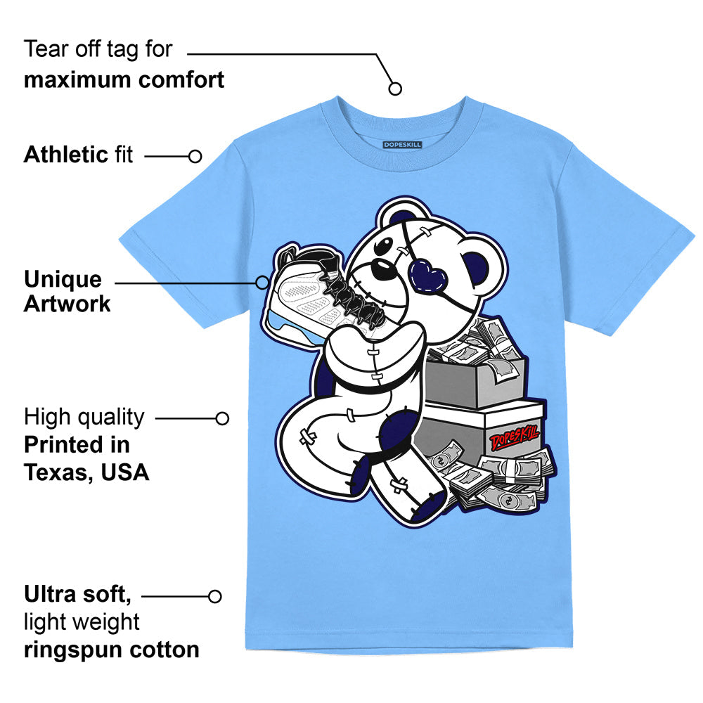 Powder Blue 9s superstreetwear Sky Blue T-shirt Bear Steals Sneaker Graphic