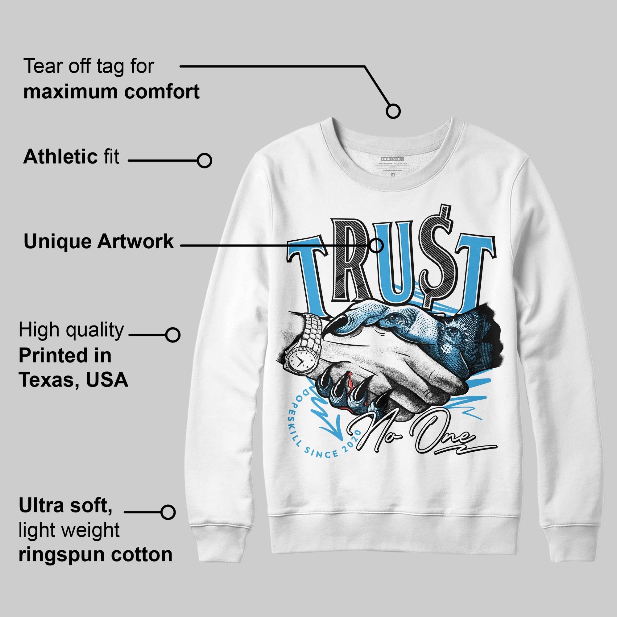 UNC Reimagined 1s superstreetwear Sweatshirt Trust No One Graphic