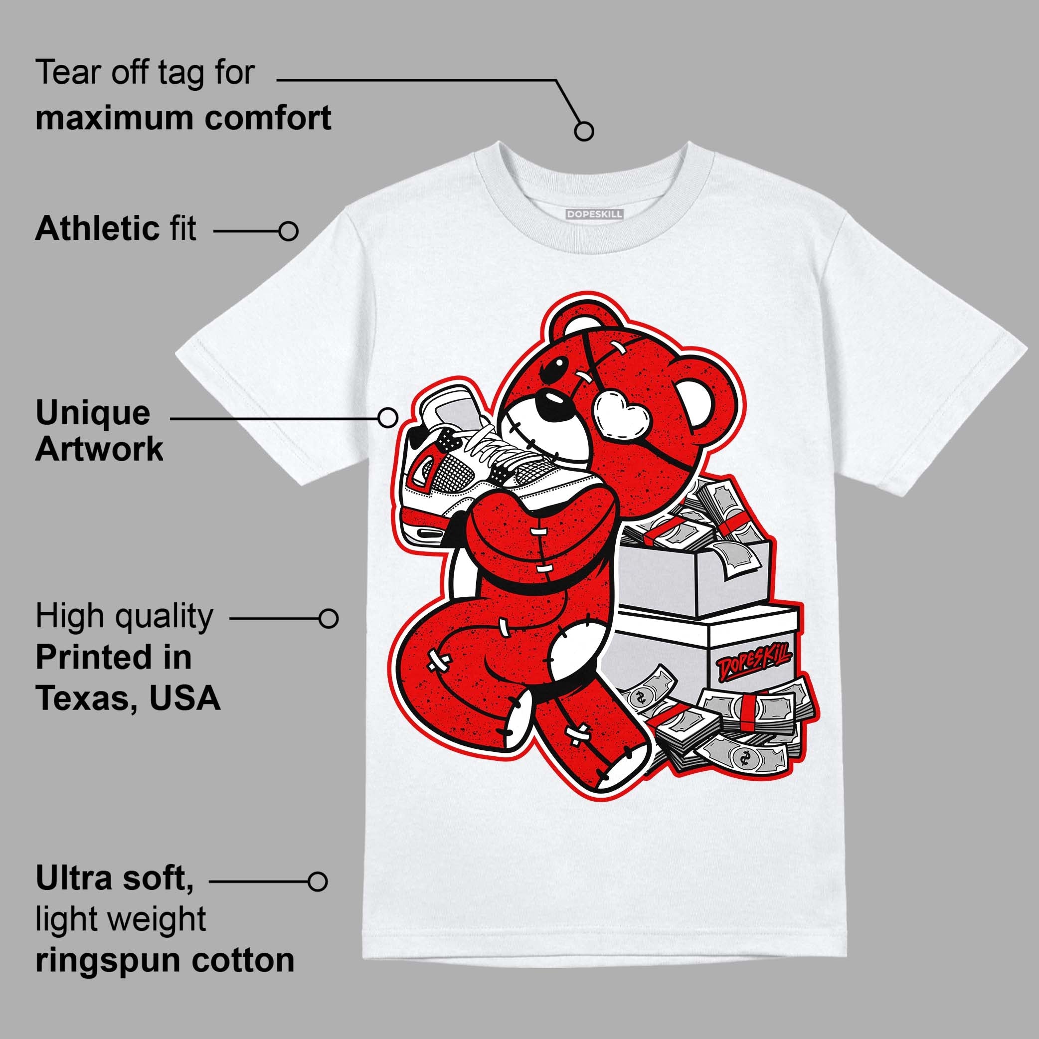 Red Cement 4S superstreetwear T-Shirt Bear Steals Sneaker Graphic