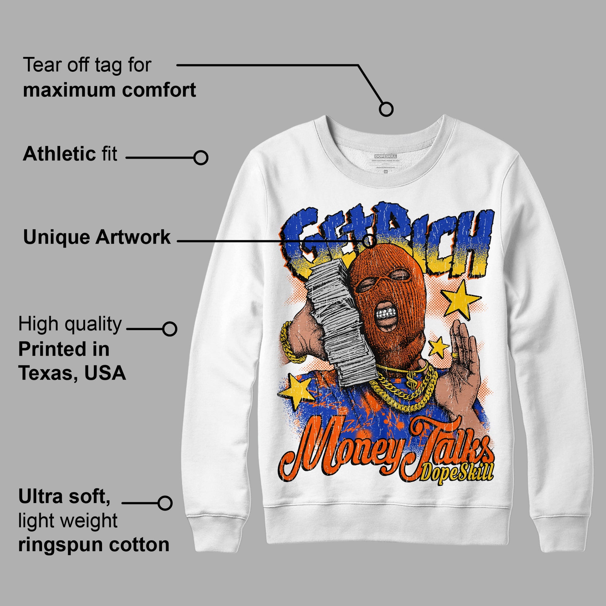 Dunk Low Futura Orange Blaze superstreetwear Sweatshirt Get Rich Graphic