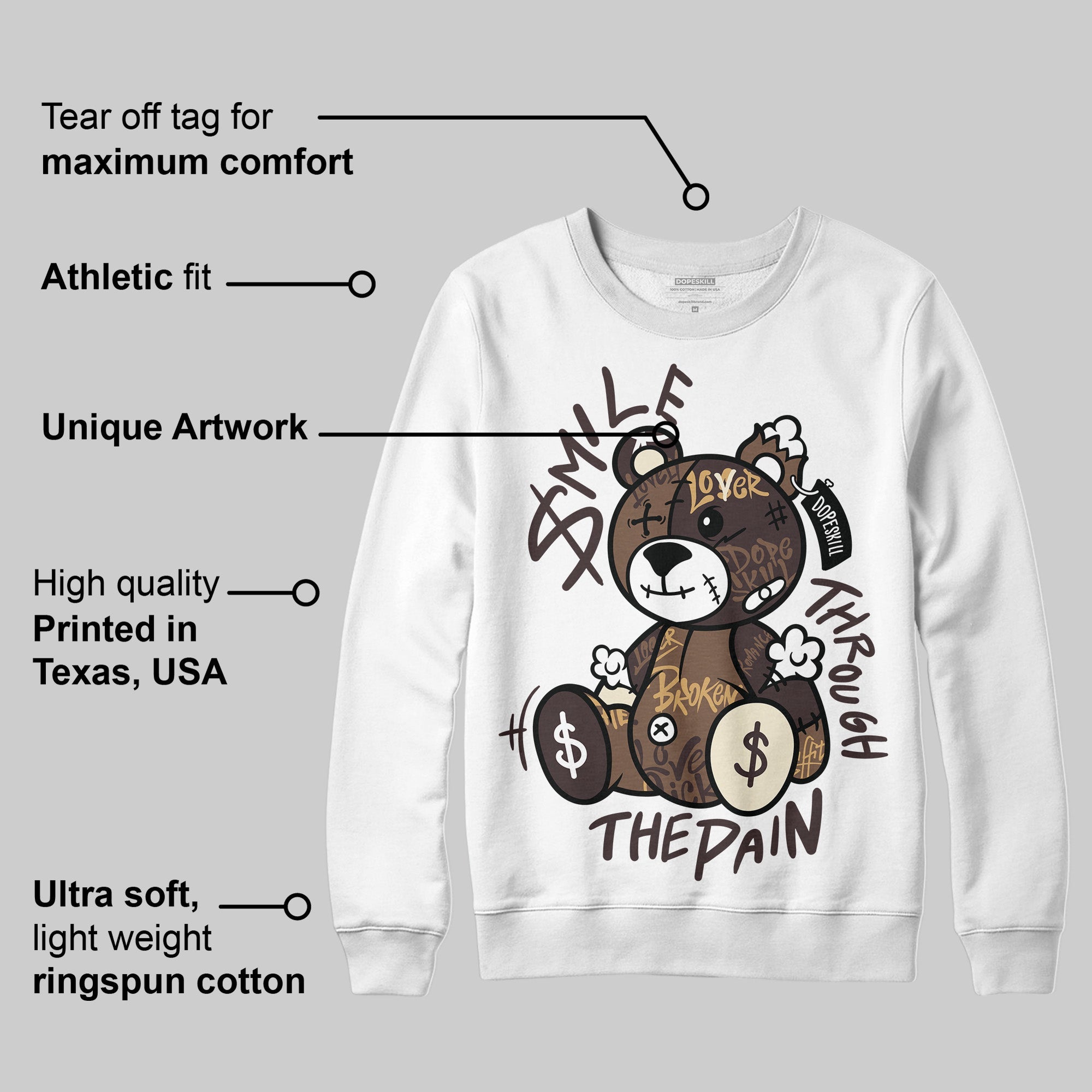 Earth 5s superstreetwear Sweatshirt Smile Through The Pain Graphic