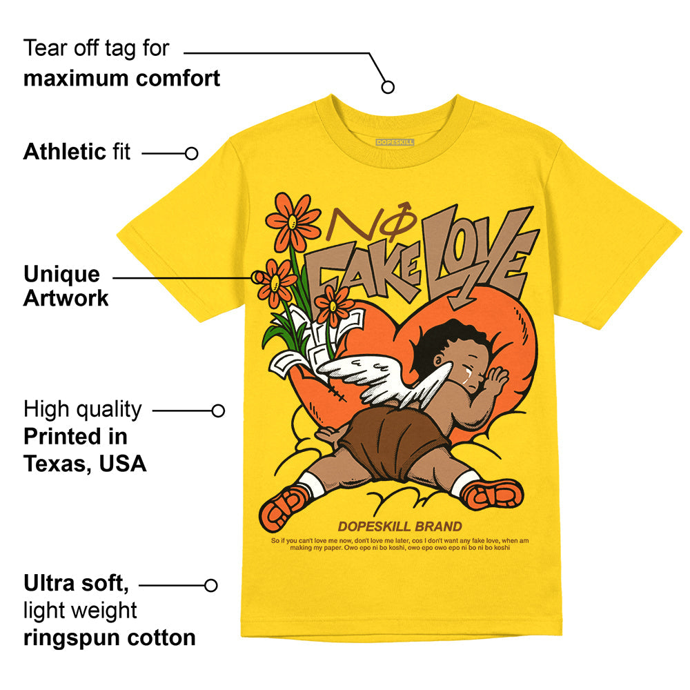 Yellow Collection superstreetwear Gold T-shirt No Fake Love Graphic