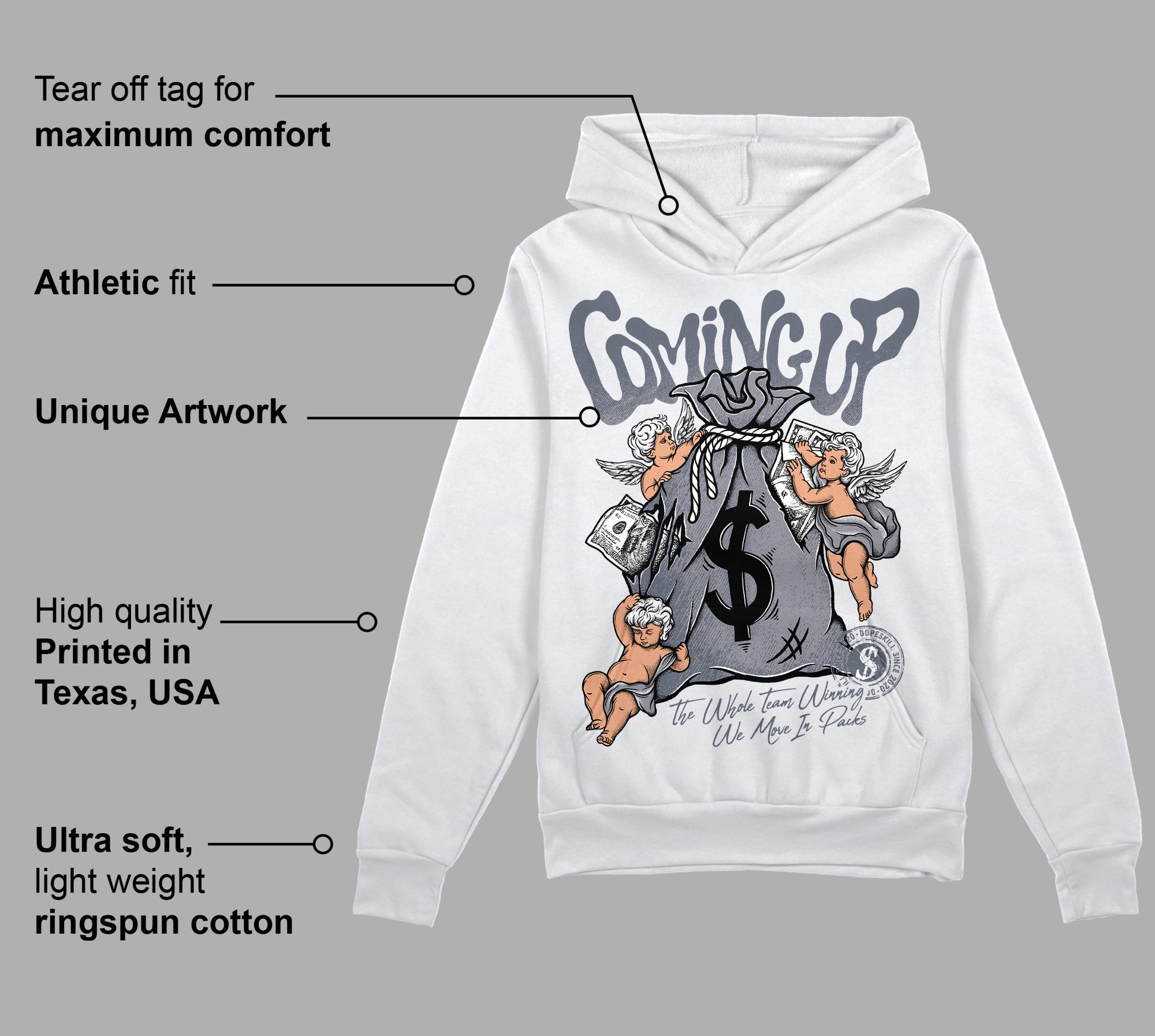 Stealth 14s superstreetwear Hoodie Sweatshirt Money Bag Coming Up Graphic