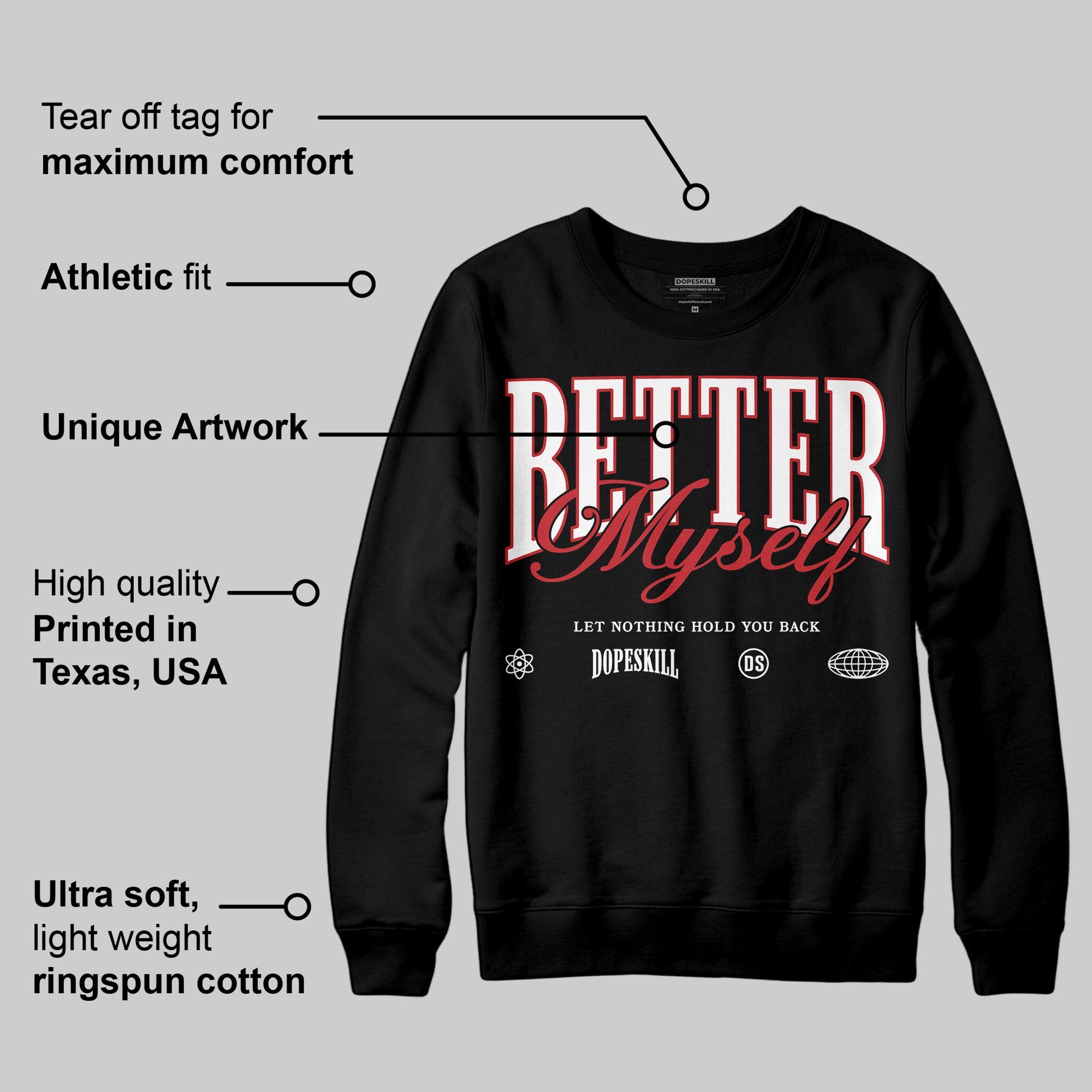 Bred Velvet 11s superstreetwear Sweatshirt Better Myself Graphic