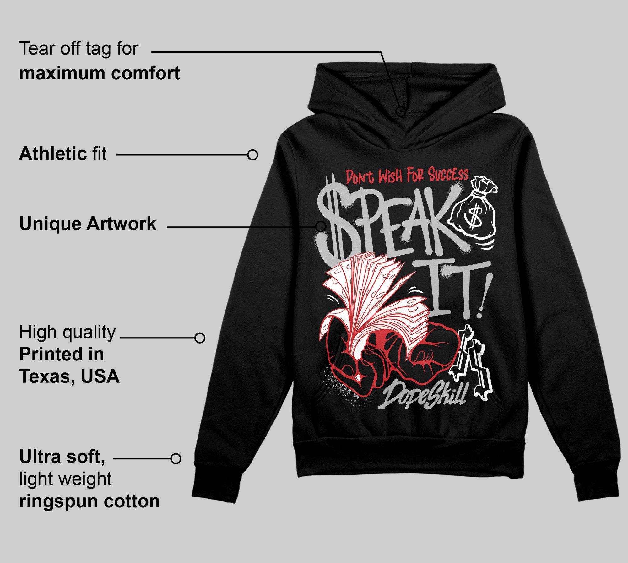 Black Cement 3s superstreetwear Hoodie Sweatshirt Speak It Graphic