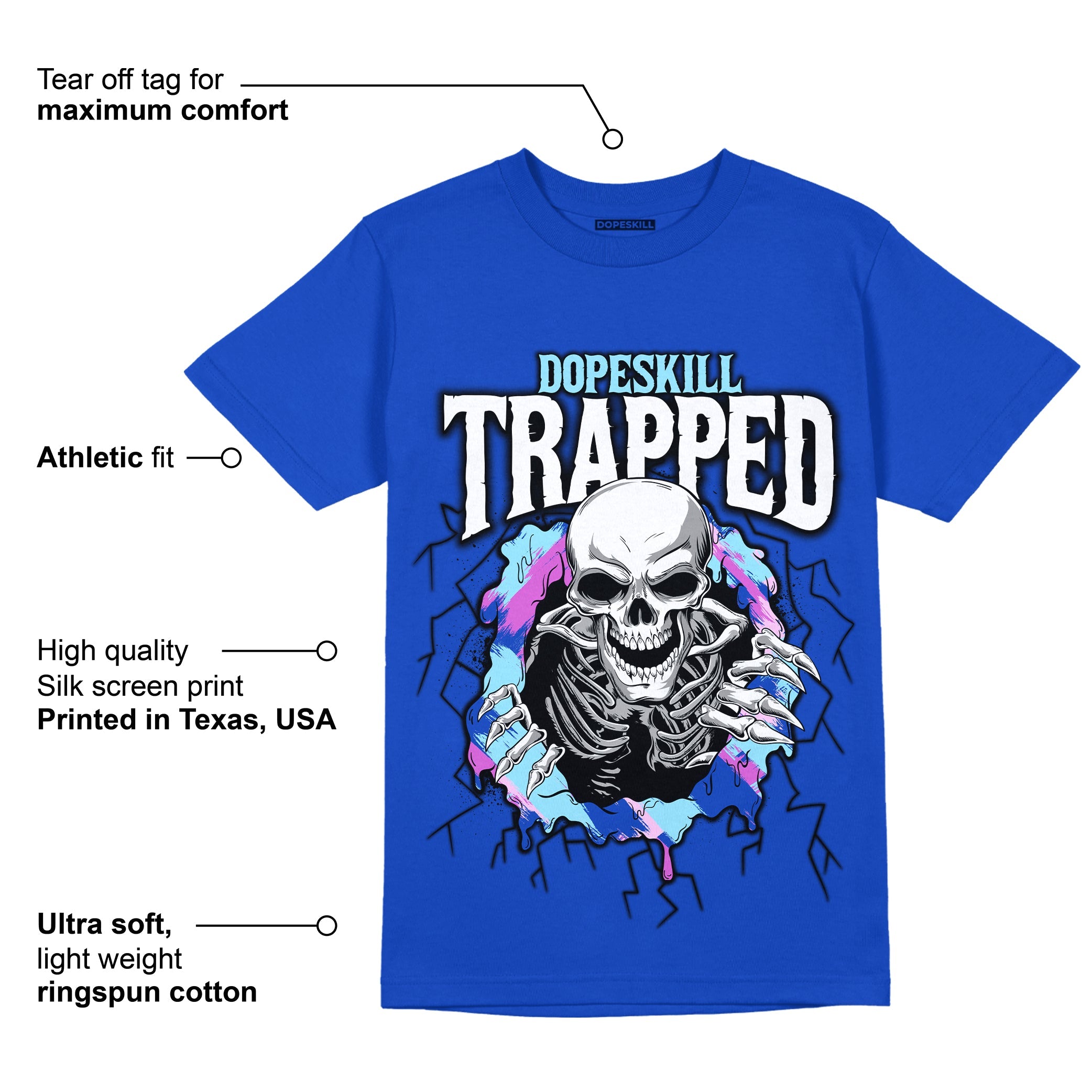 Hyper Royal 12s superstreetwear Hyper Royal T-shirt Trapped Halloween Graphic