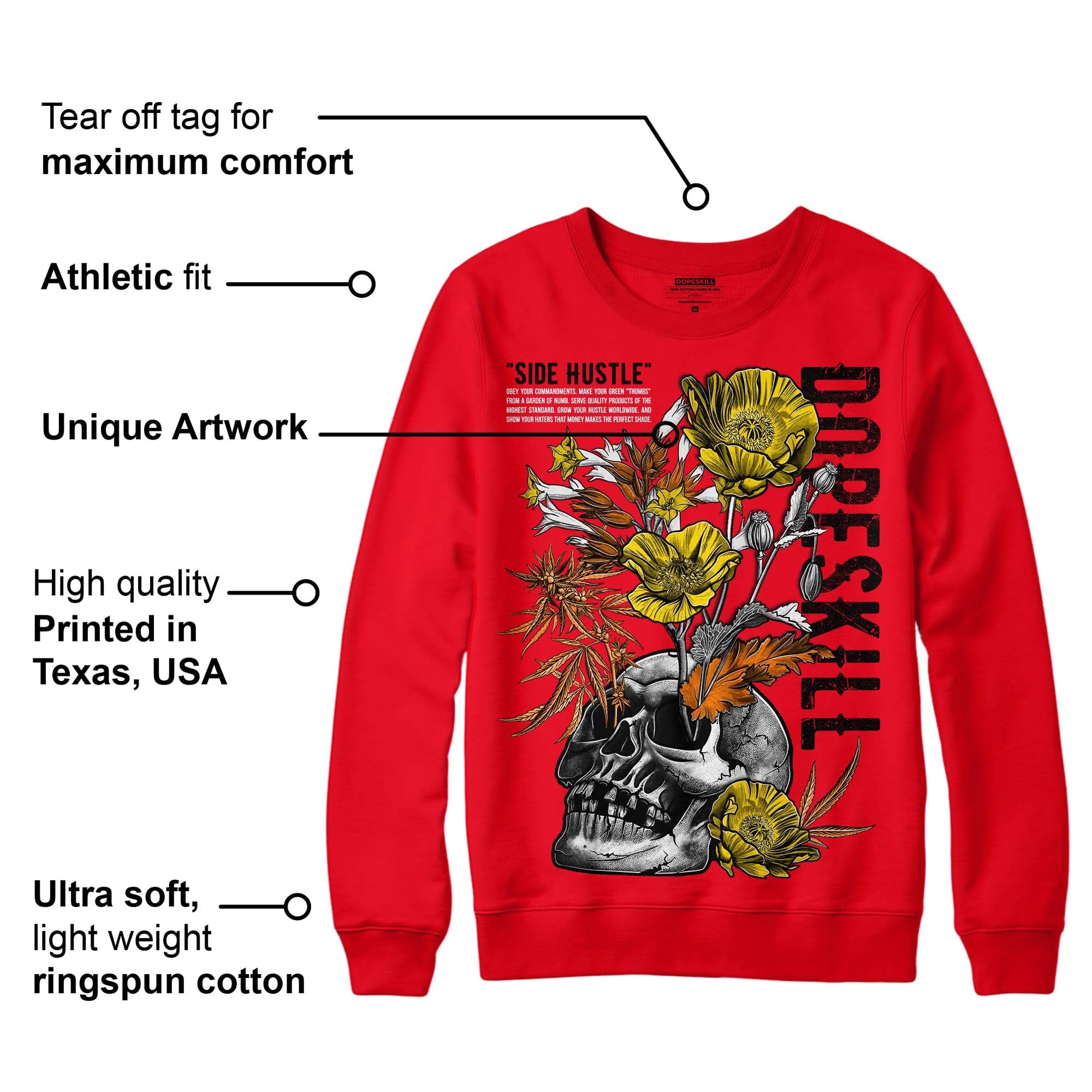 Red Thunder 4s superstreetwear Red Sweatshirt Side Hustle Graphic