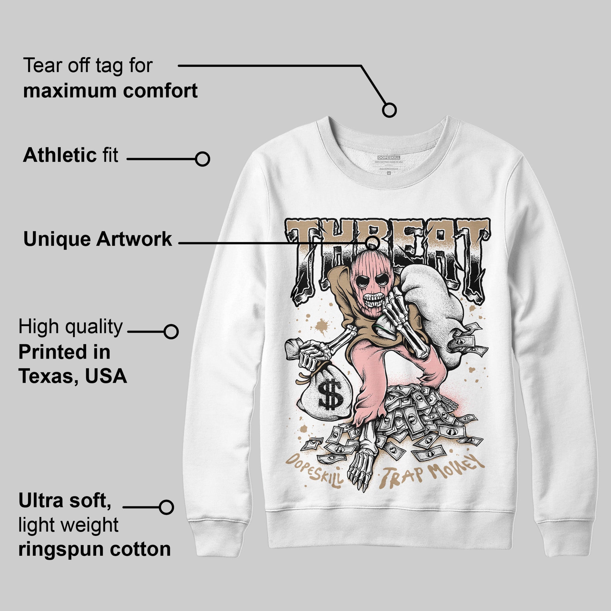 AIR FORCE 1 LINEN superstreetwear Sweatshirt Threat Graphic