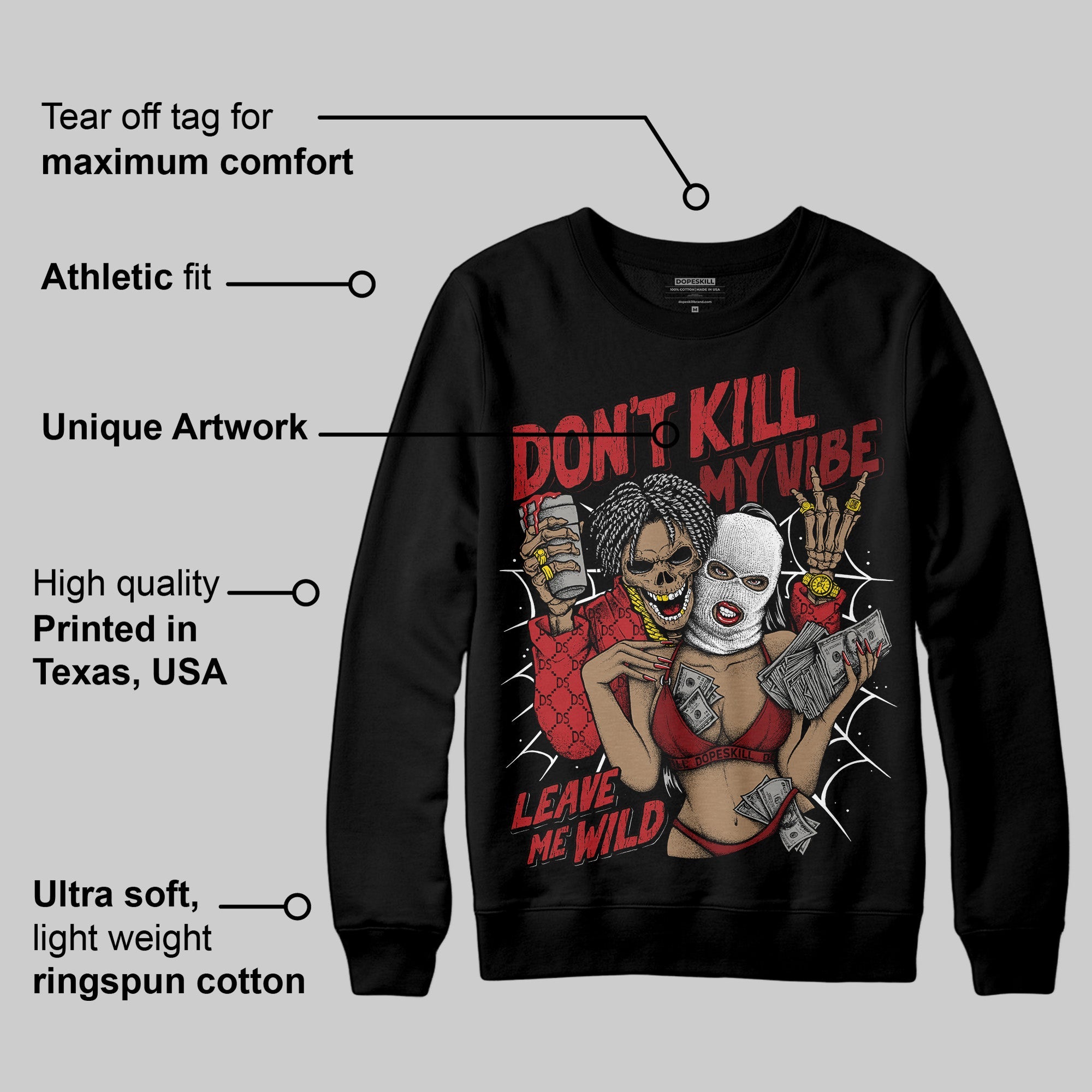 Flu Game 12s superstreetwear Sweatshirt Don't Kill My Vibe Graphic