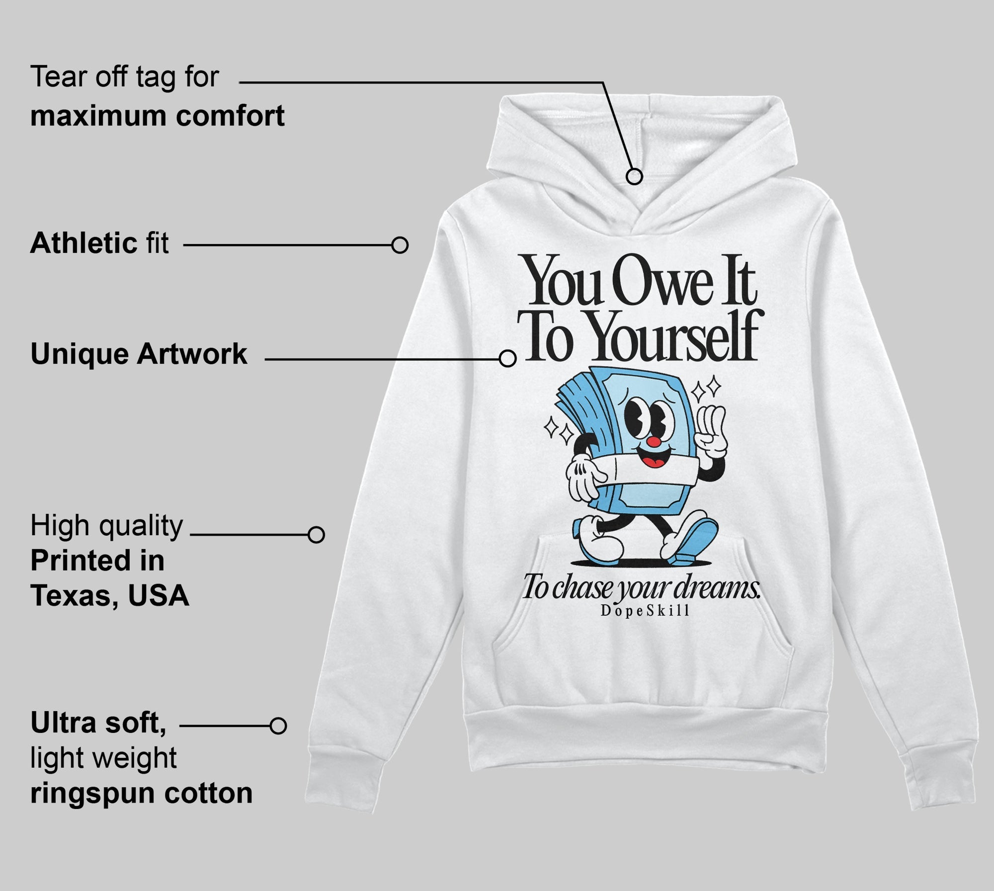Legend Blue 11s superstreetwear Hoodie Sweatshirt Owe It To Yourself Graphic