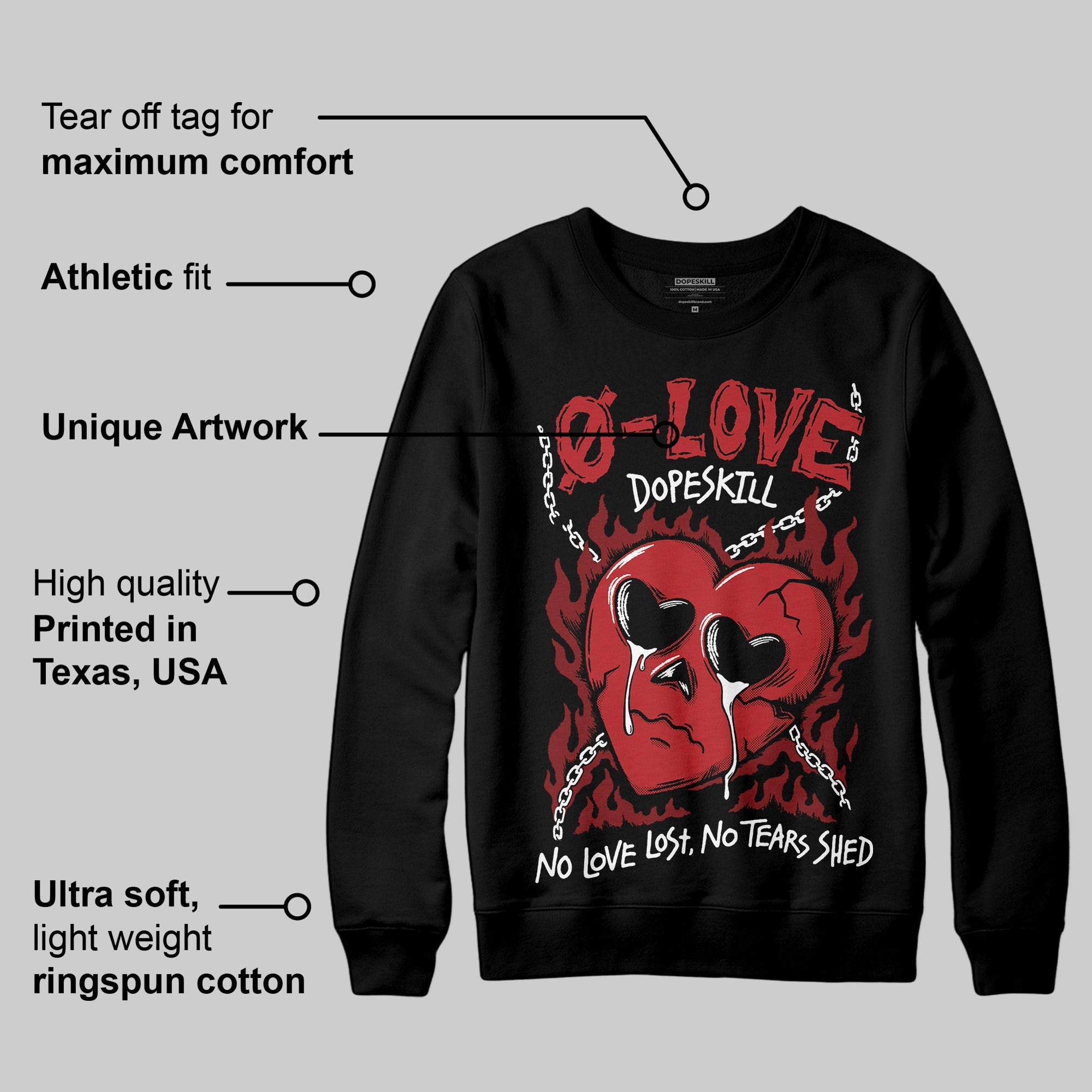 Flu Game 12s superstreetwear Sweatshirt Crying Heart Graphic