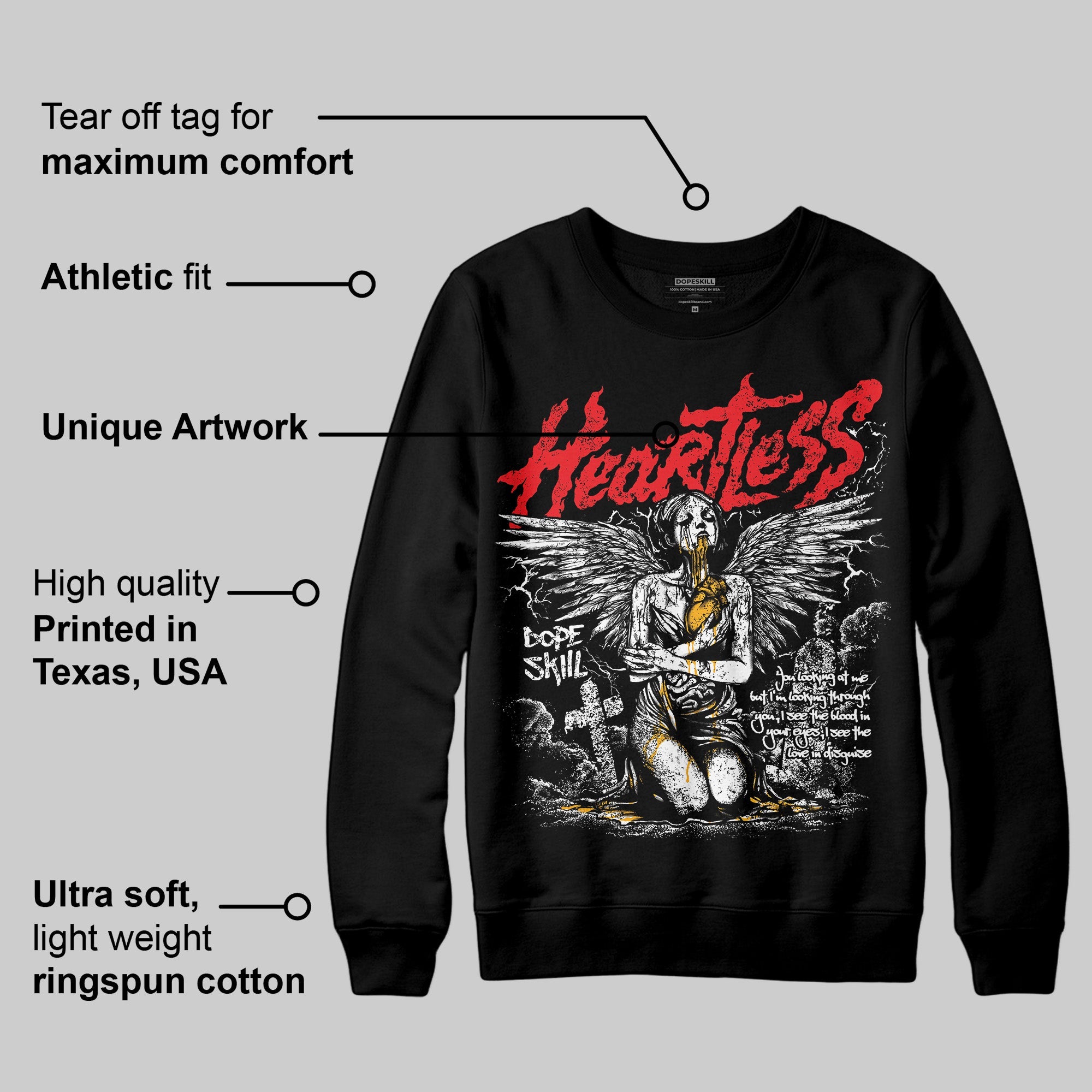 Red Collection superstreetwear Sweatshirt Heartless Graphic
