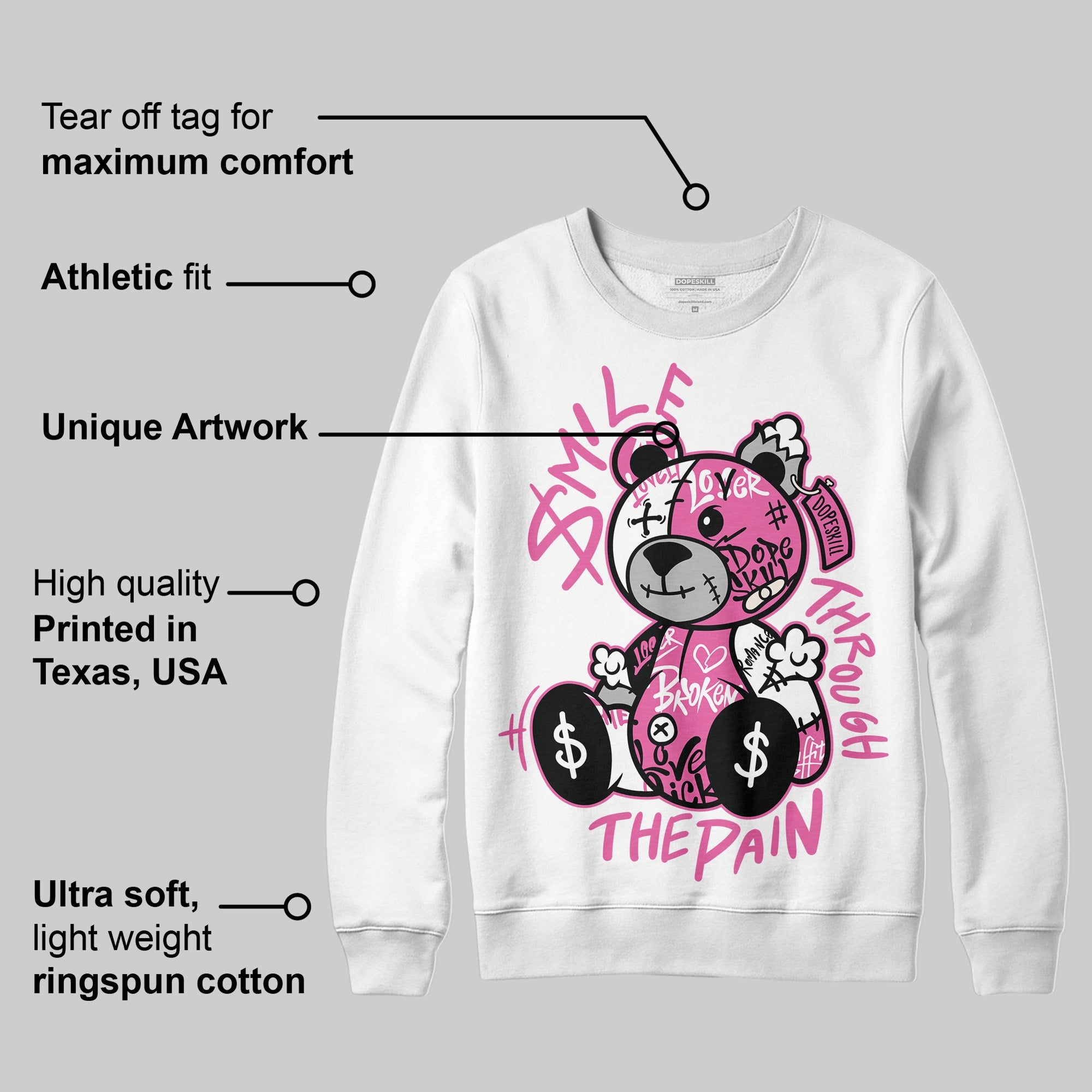 Kayano 14 Cream Sweet Pink superstreetwear Sweatshirt Smile Through The Pain Graphic