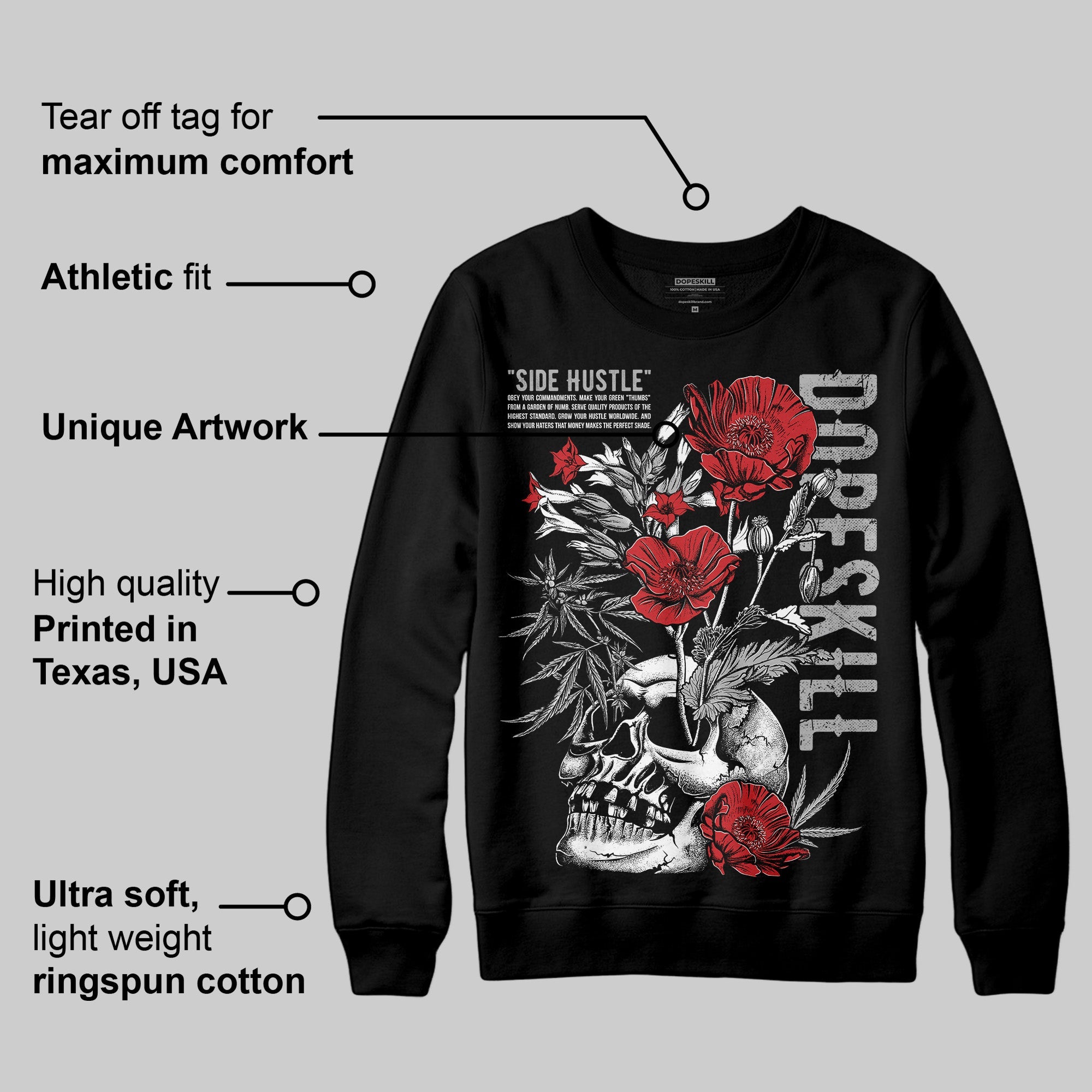 Black Cement 3s superstreetwear Sweatshirt Side Hustle Graphic