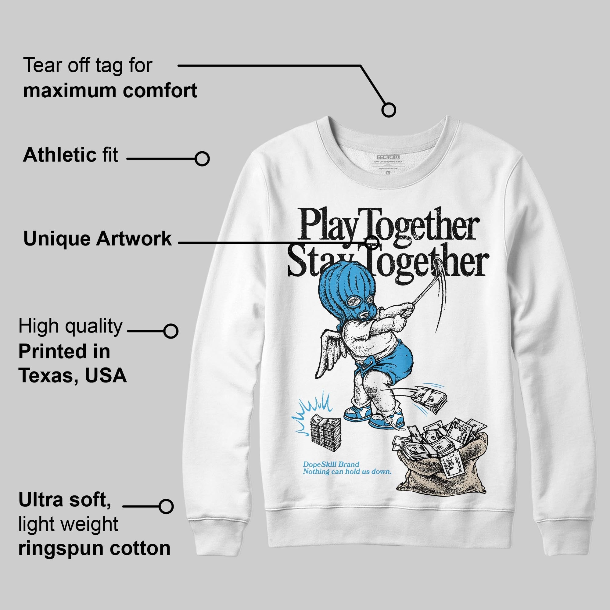 UNC Reimagined 1s superstreetwear Sweatshirt Play together,Stay together Graphic