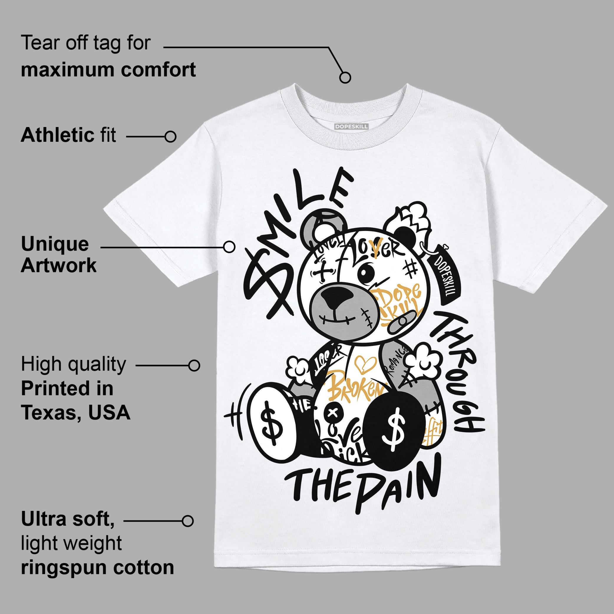 Gratitude 11s superstreetwear T-Shirt Smile Through The Pain Graphic