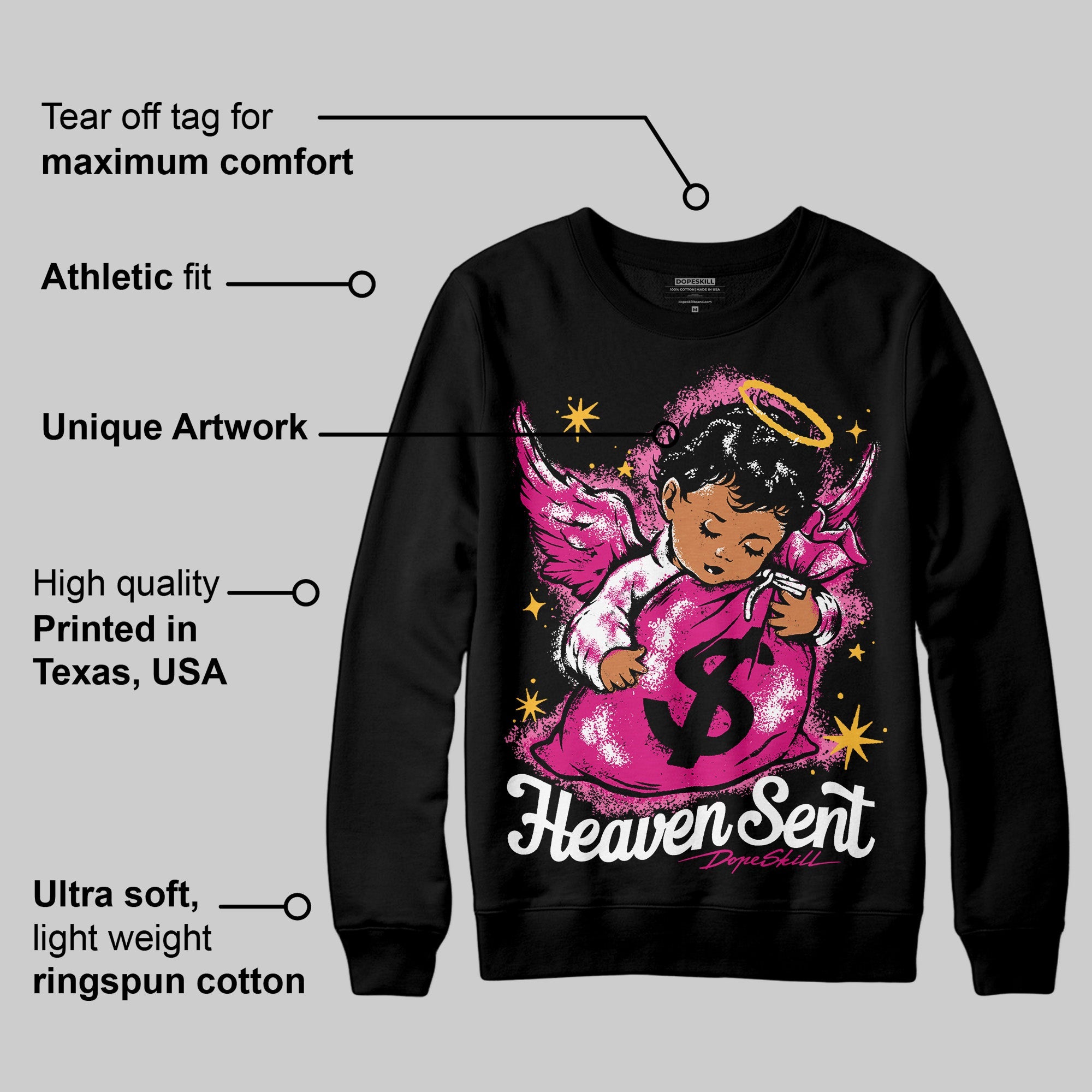 Rick RO Pink Leather Sneakers superstreetwear Sweatshirt Heaven Sent Graphic