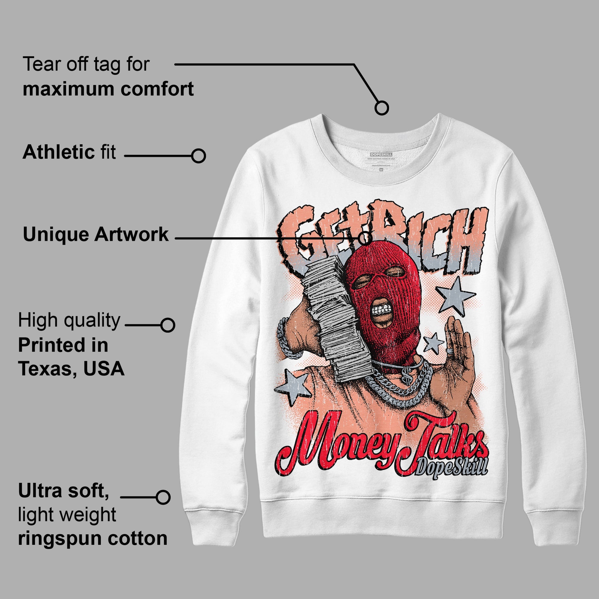 Crimson Bliss 5s superstreetwear Sweatshirt Get Rich Graphic
