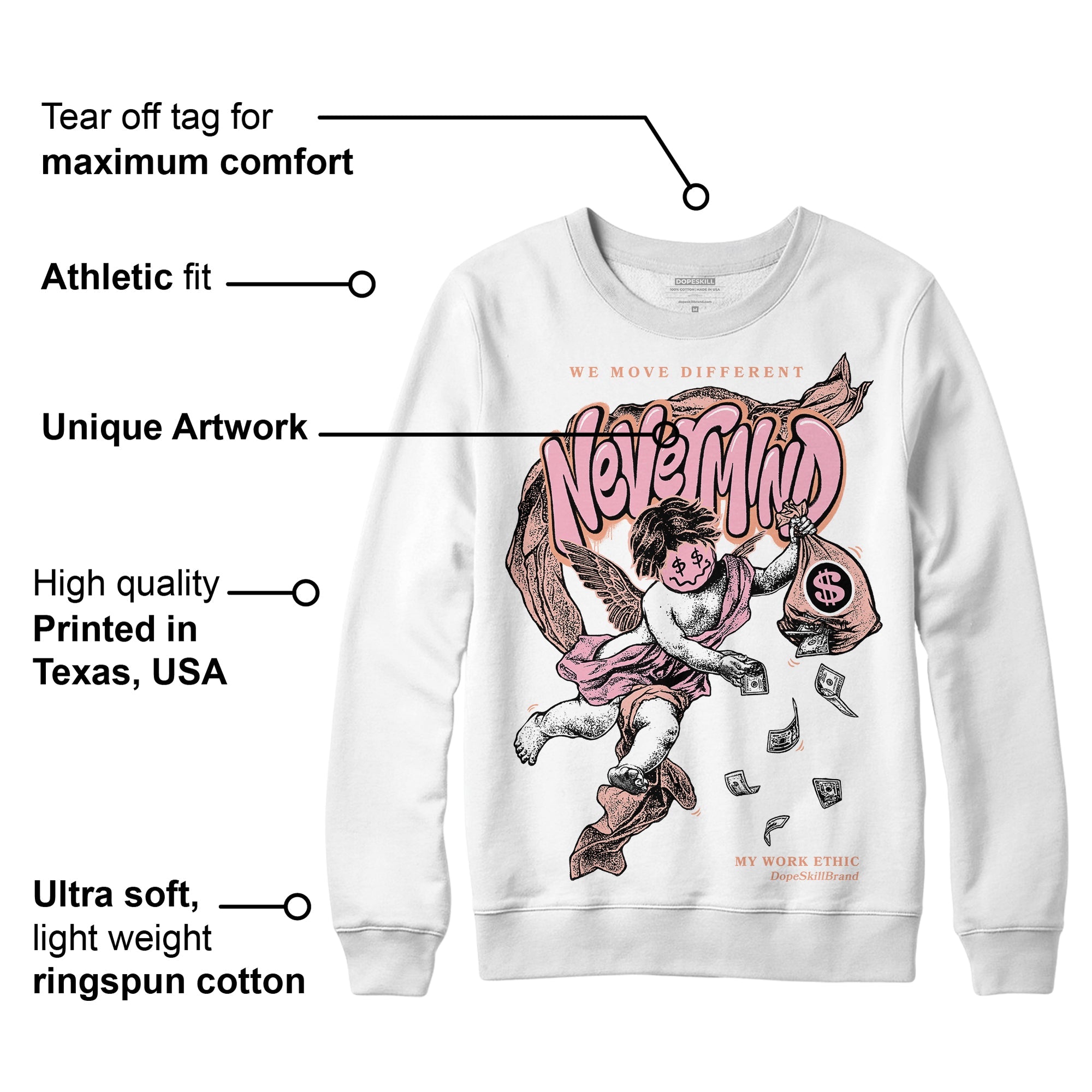 Legend Pink 11s superstreetwear Sweatshirt Nevermind Graphic