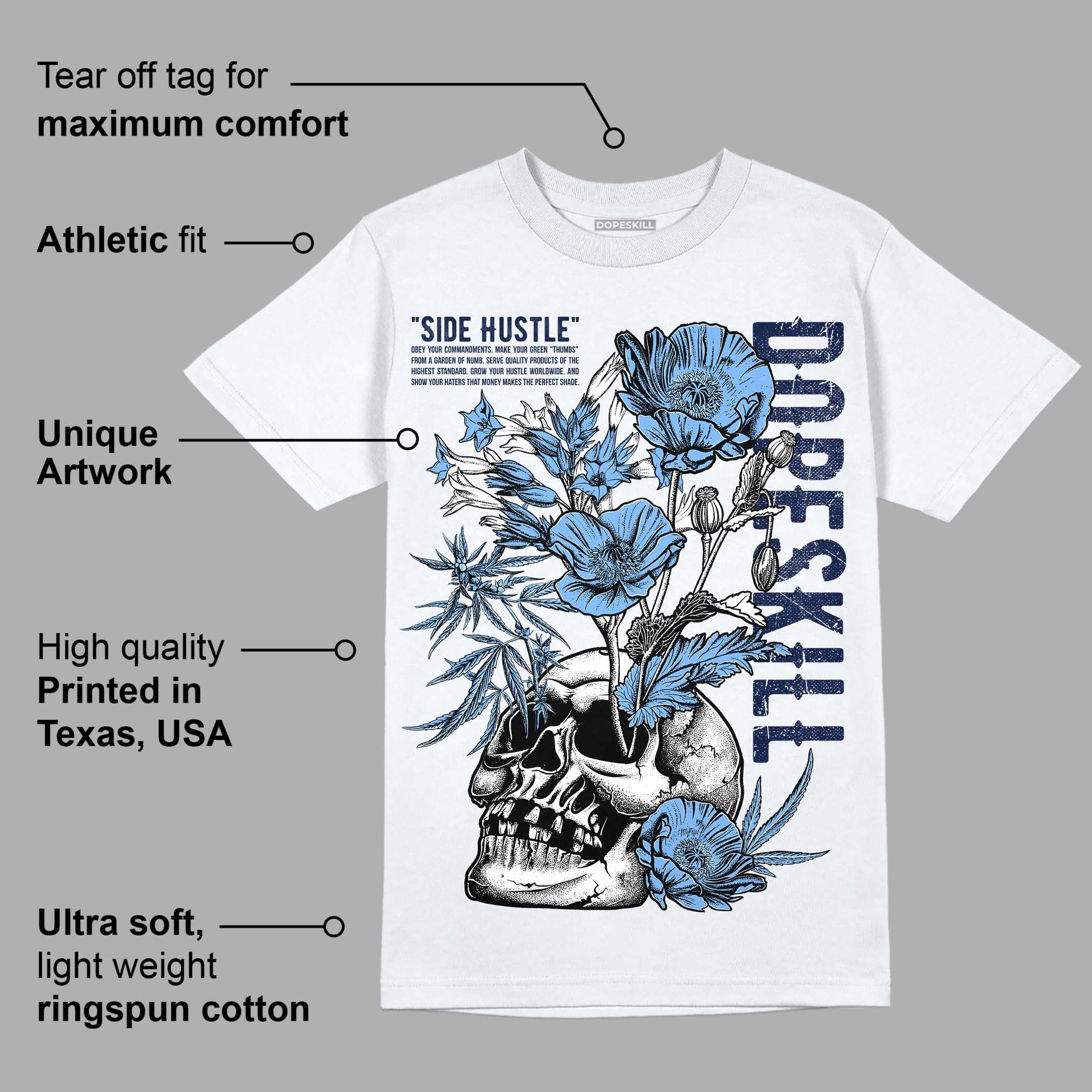 Midnight Navy 5s superstreetwear T-Shirt Side Hustle Graphic