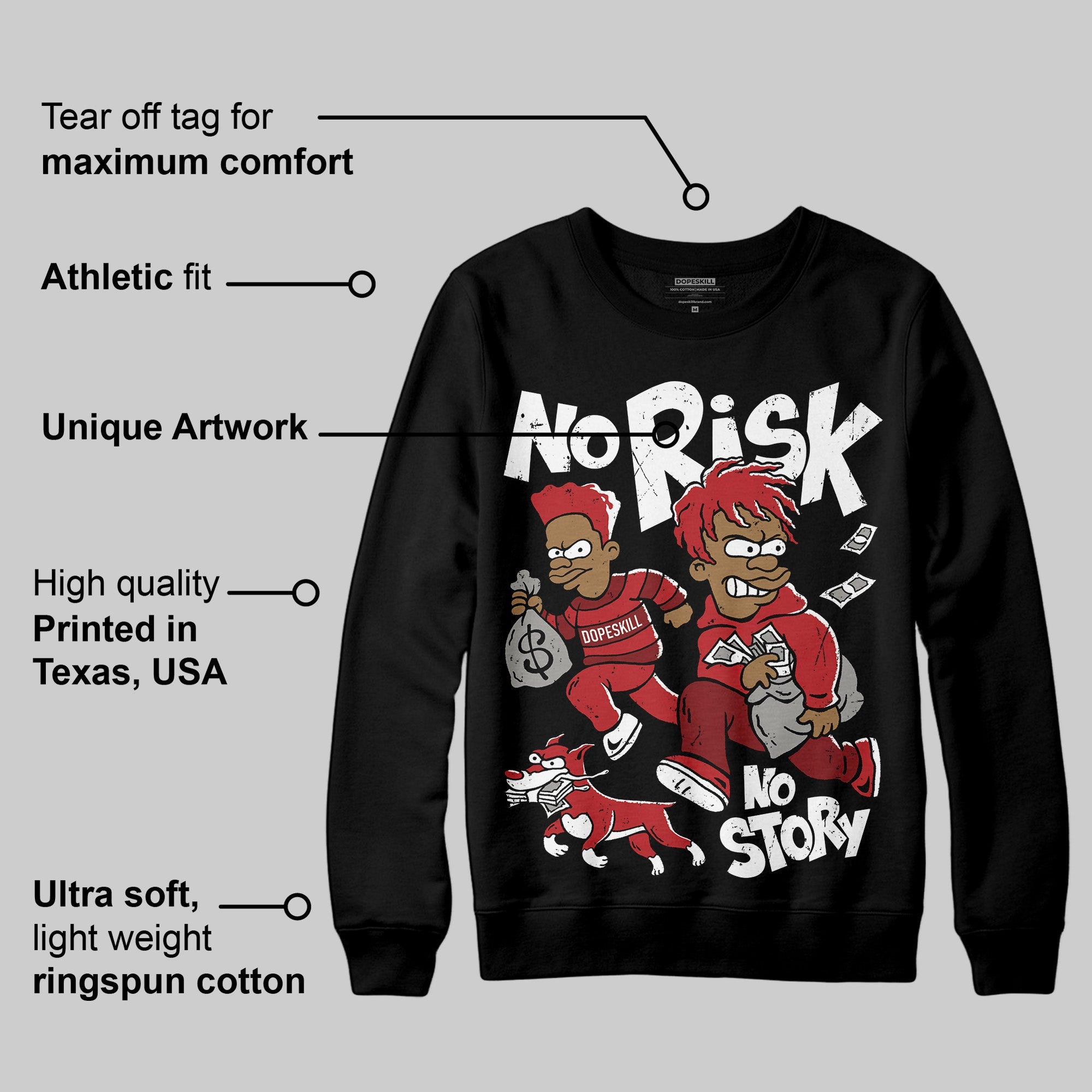 Flu Game 12s superstreetwear Sweatshirt No Risk No Story Graphic