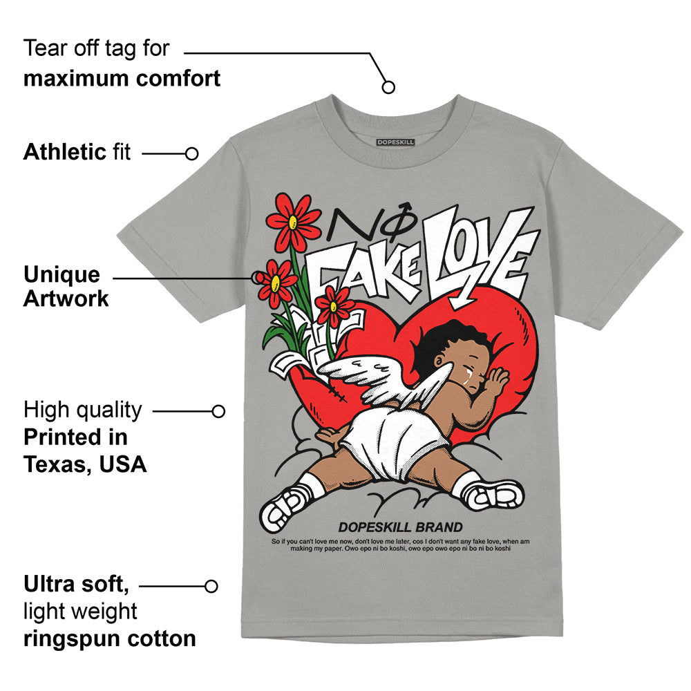 Grey Collection superstreetwear Grey T-shirt No Fake Love Graphic