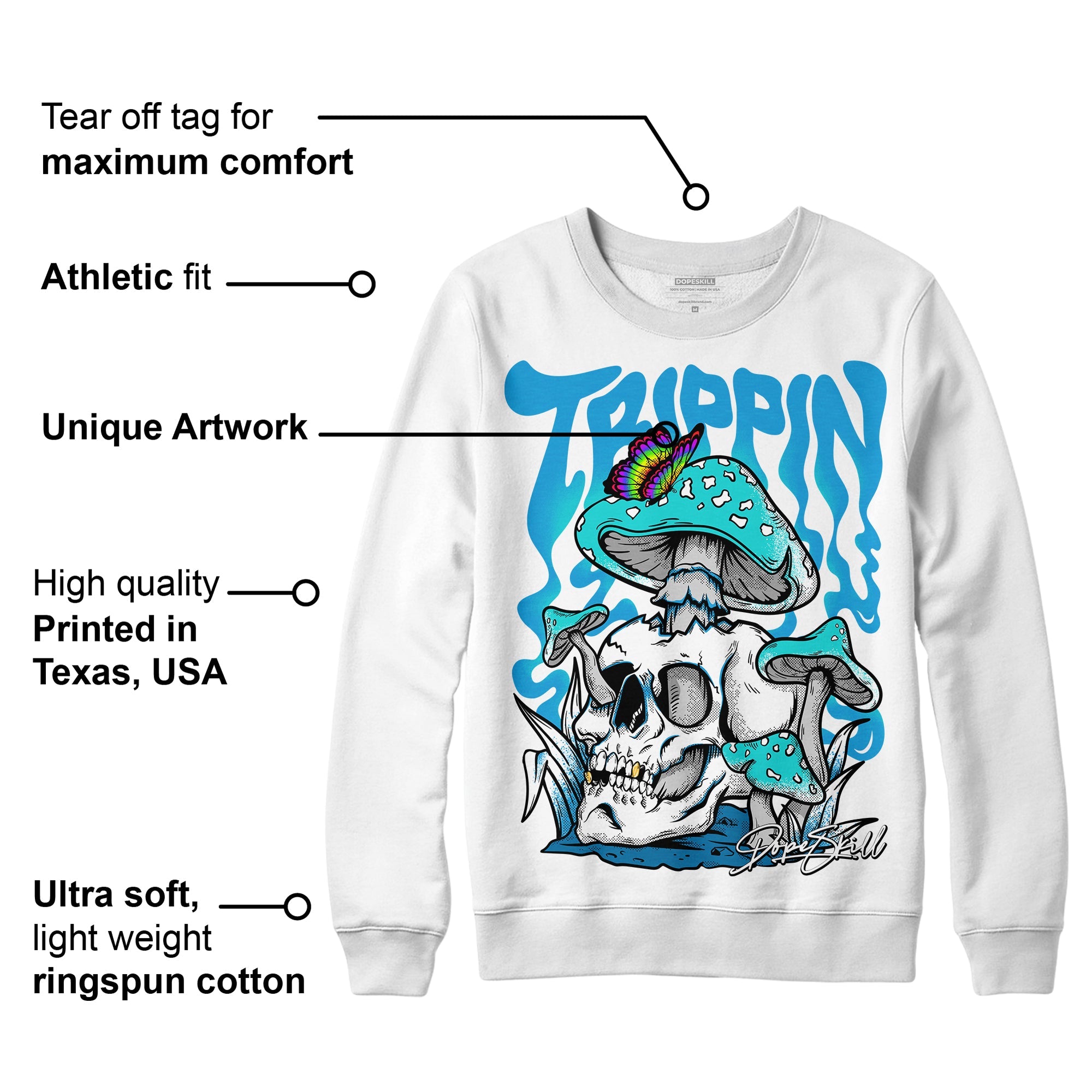 Military Blue 4s superstreetwear Sweatshirt Trippin Graphic