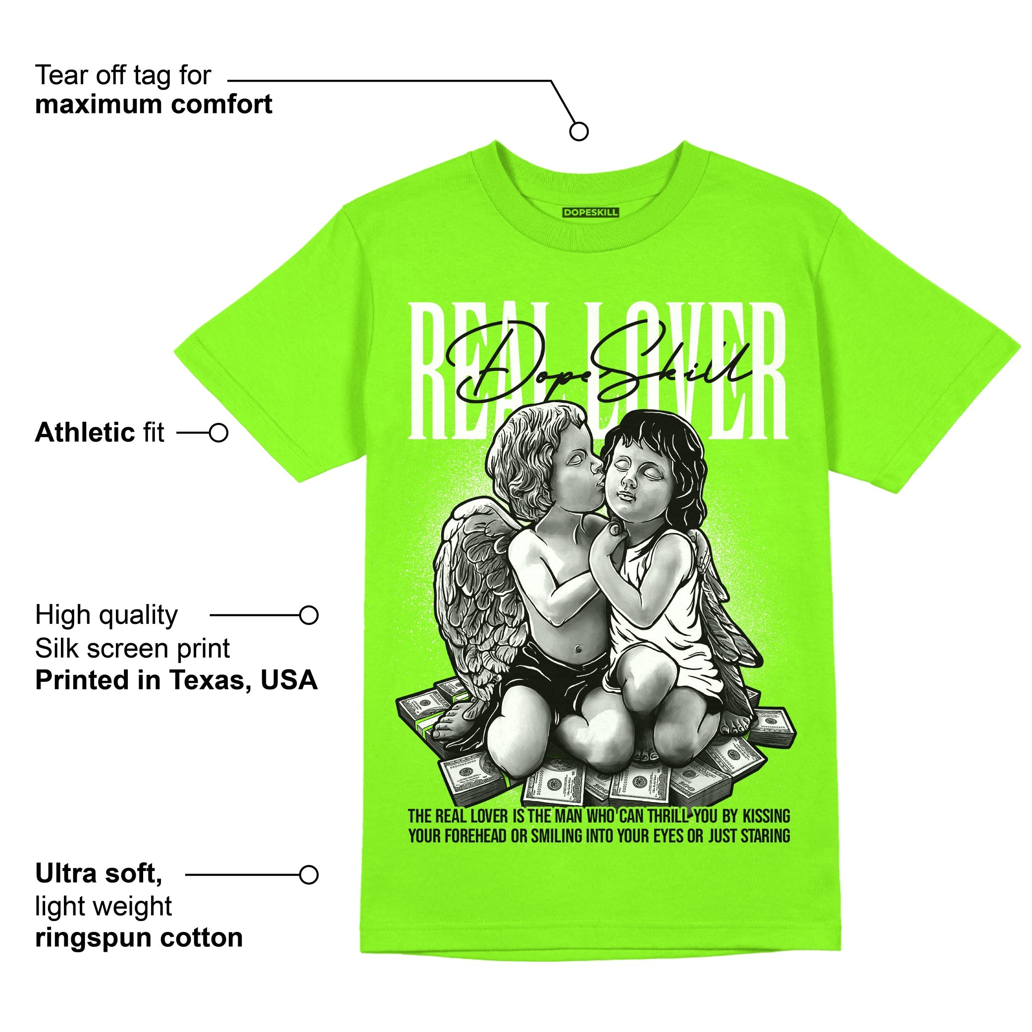 Neon Green Collection superstreetwear Neon Green T-shirt Real Lover Graphic