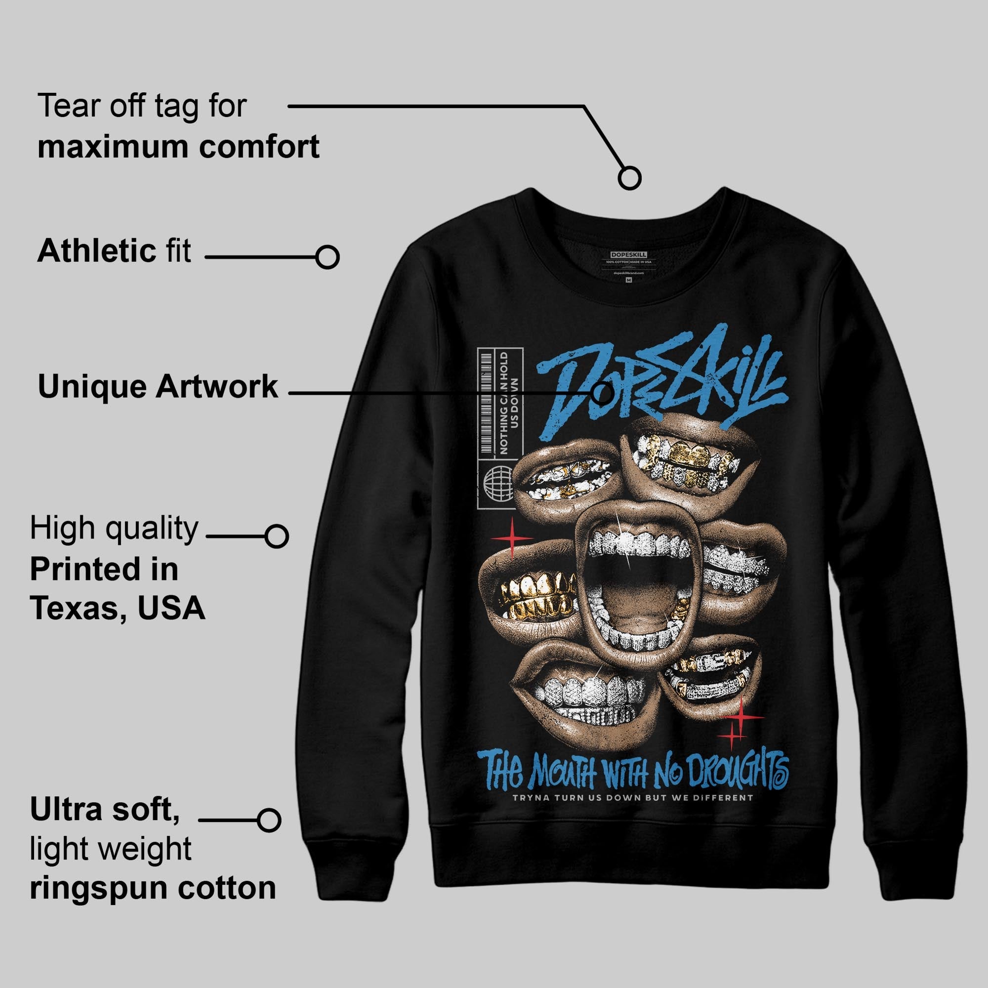 Rare Air 3s superstreetwear Sweatshirt The Mouth With No Droughts Graphic