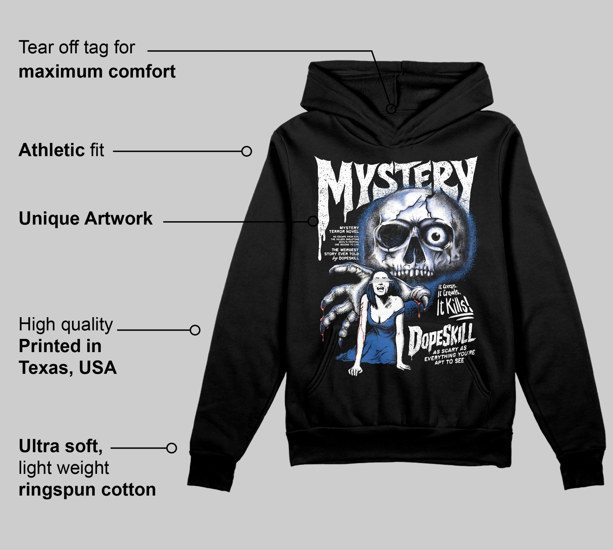 Blueberry 12s superstreetwear Hoodie Sweatshirt Mystery Ghostly Grasp Graphic