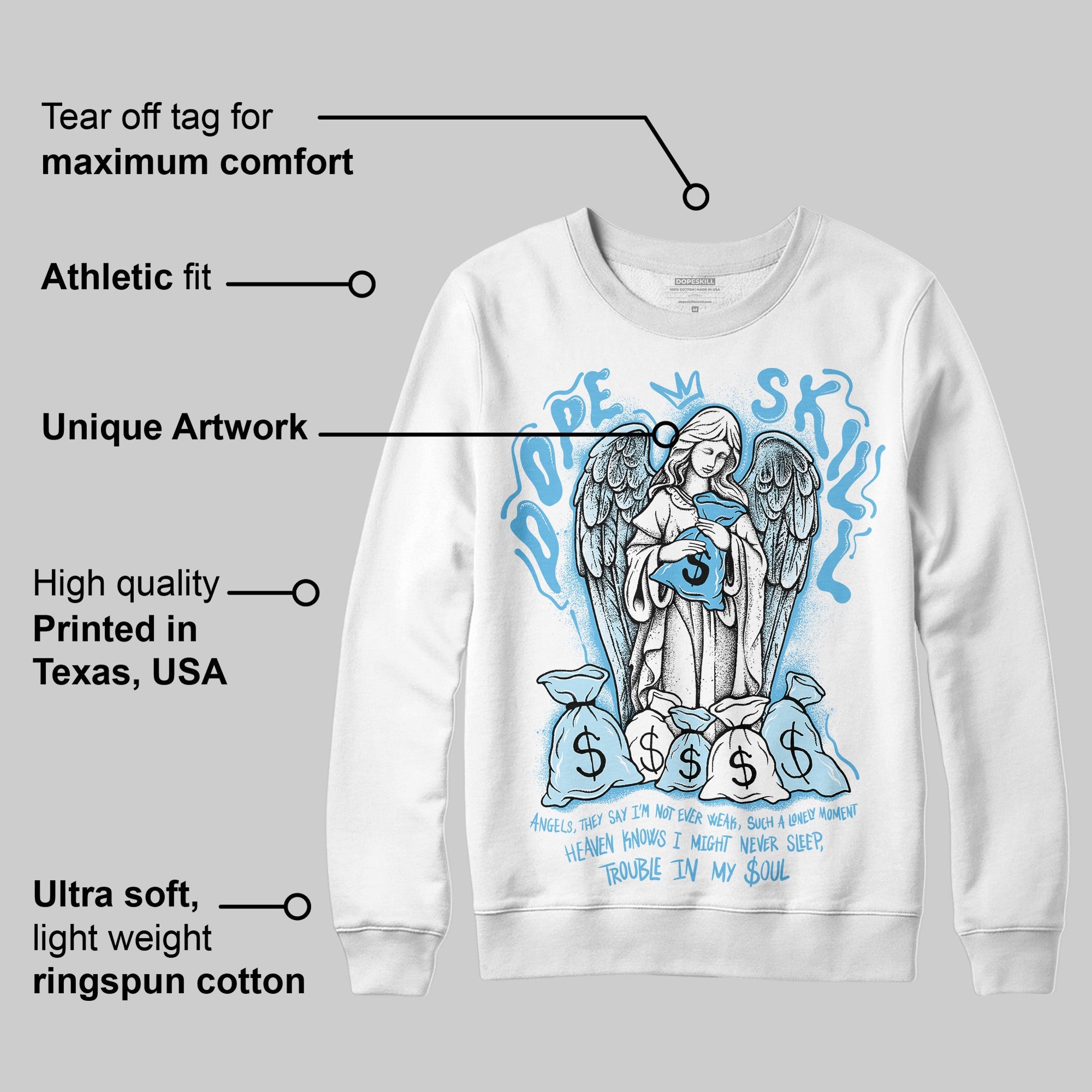 Legend Blue 11s superstreetwear Sweatshirt Angels Graphic