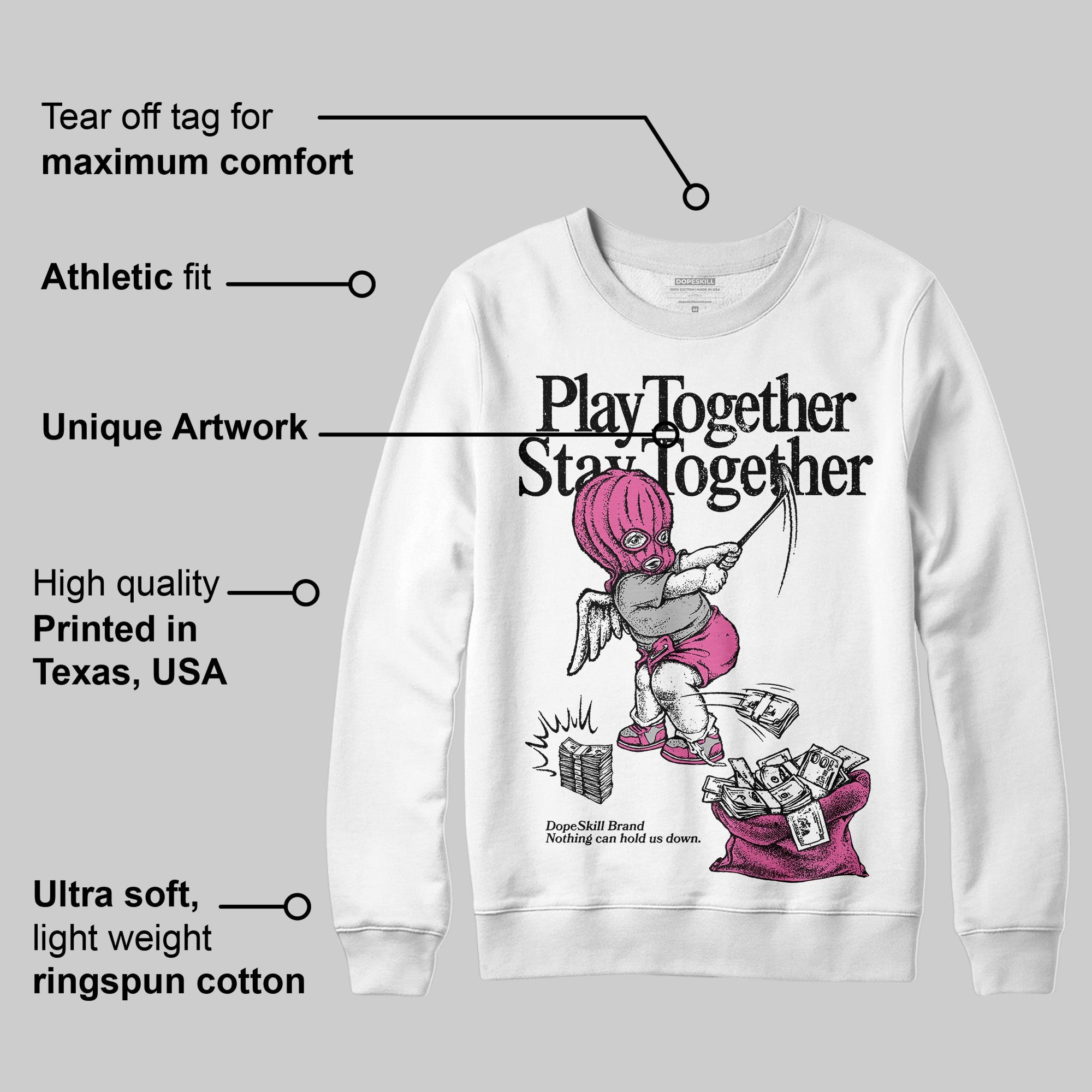 Kayano 14 Cream Sweet Pink superstreetwear Sweatshirt Play together,Stay together Graphic