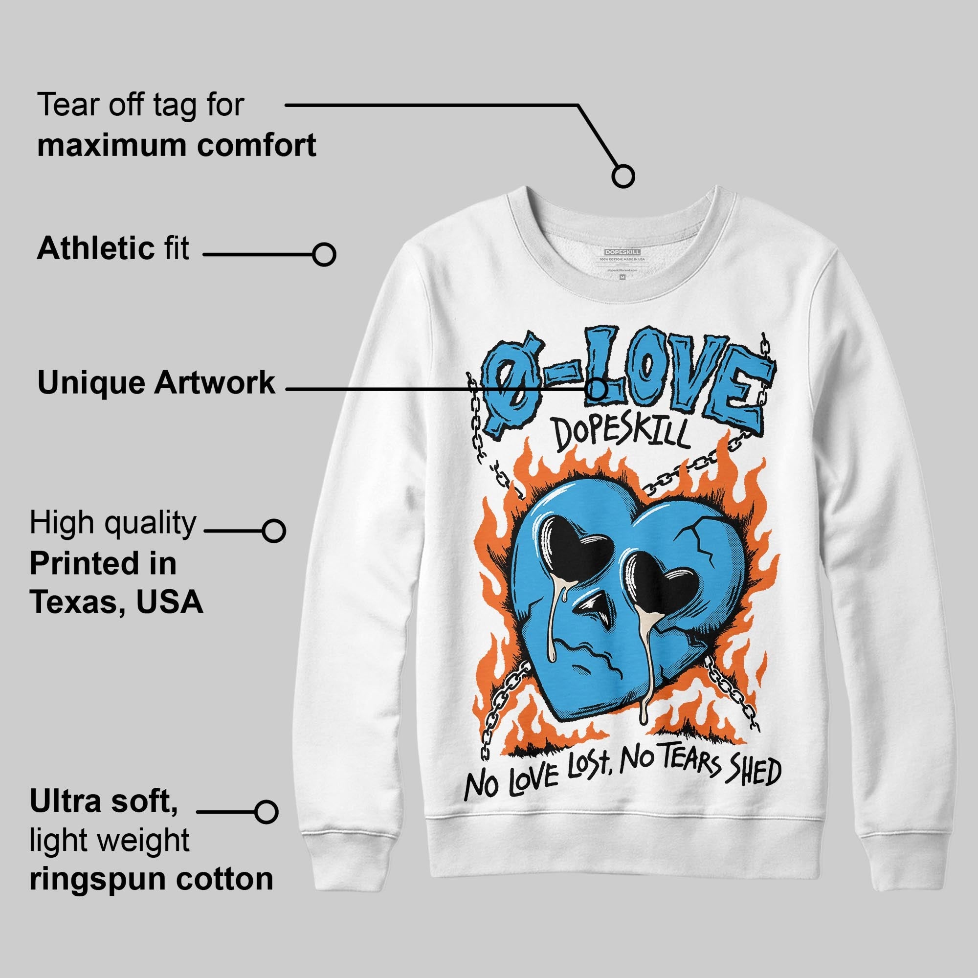 UNC Reimagined 1s superstreetwear Sweatshirt Crying Heart Graphic