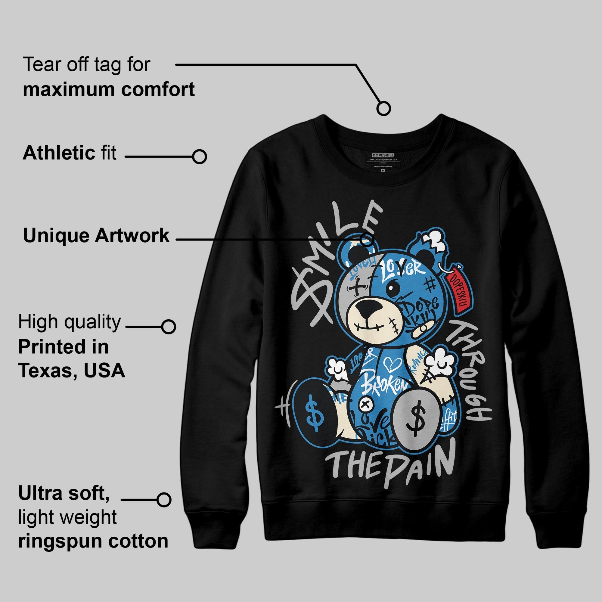 Rare Air 3s superstreetwear Sweatshirt Smile Through The Pain Graphic