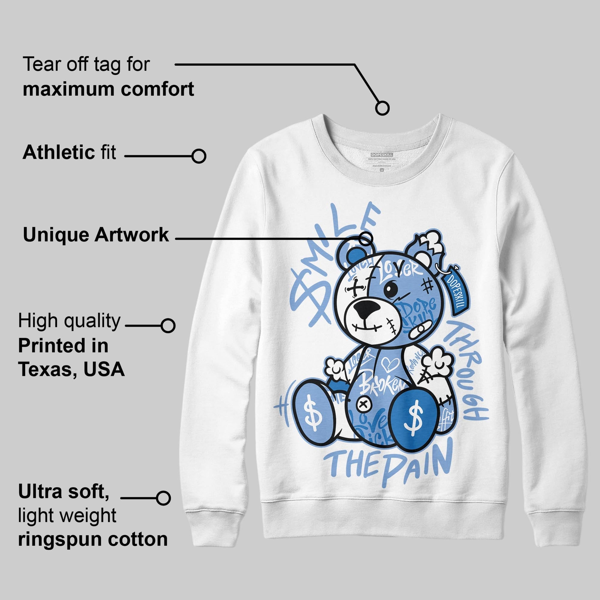 Forget Me Not 4s superstreetwear Sweatshirt Smile Through The Pain Graphic