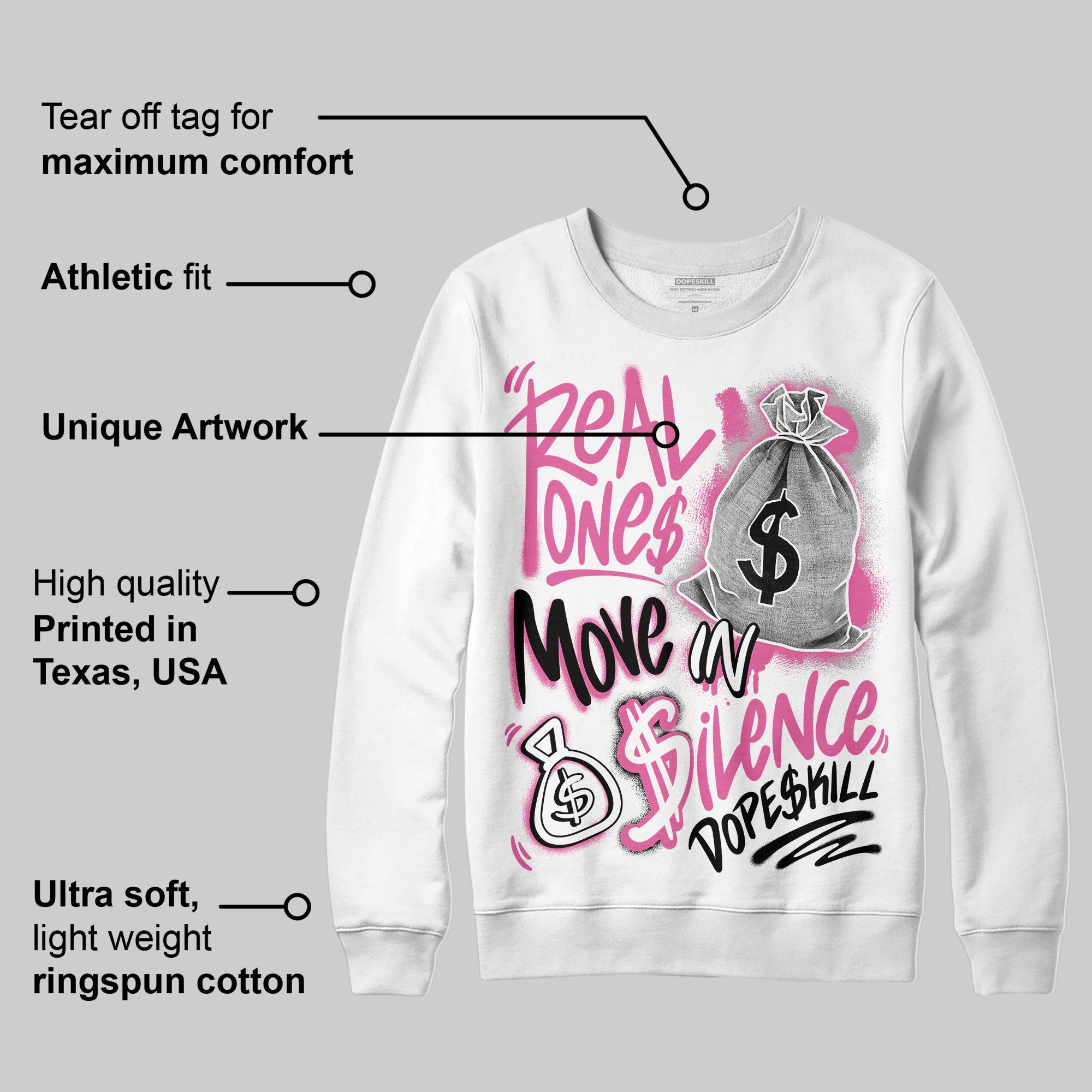 Kayano 14 Cream Sweet Pink superstreetwear Sweatshirt Real Ones Move In Silence Graphic