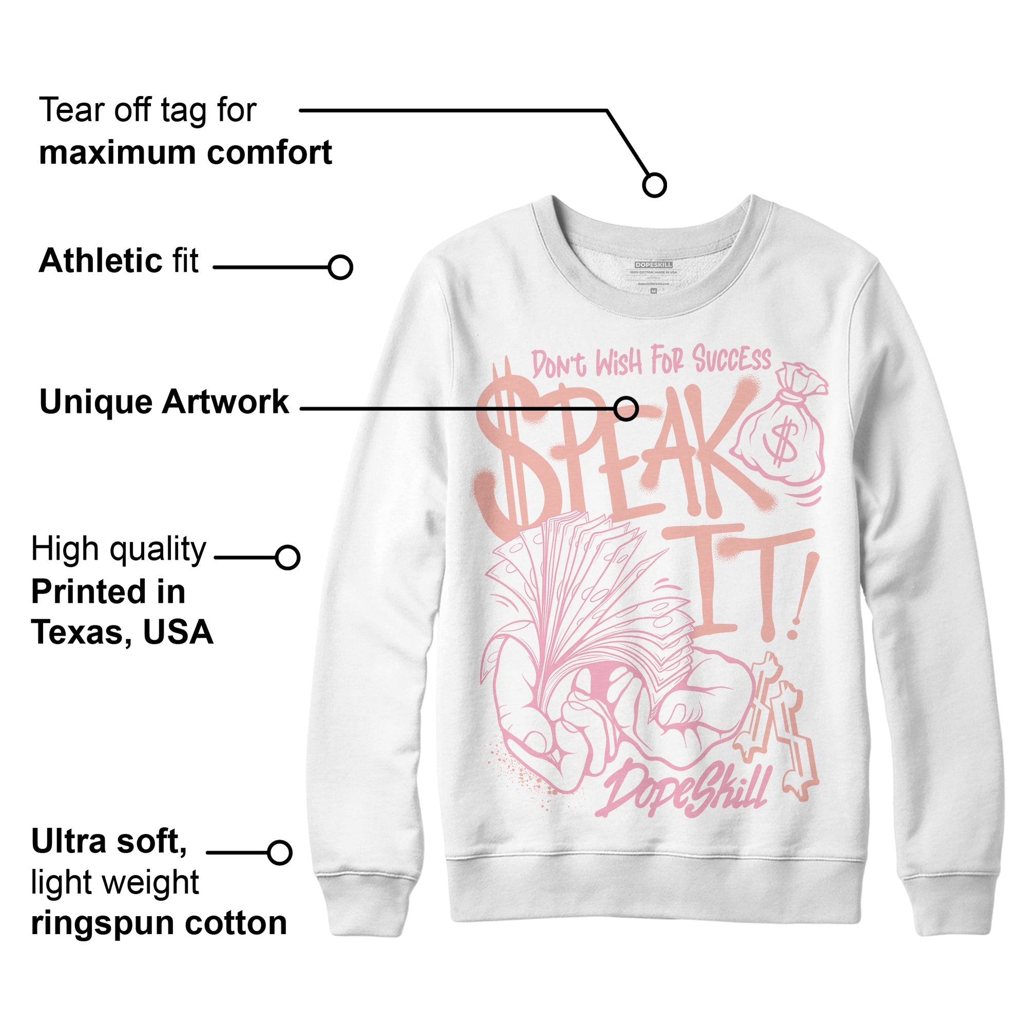 Legend Pink 11s superstreetwear Sweatshirt Speak It Graphic