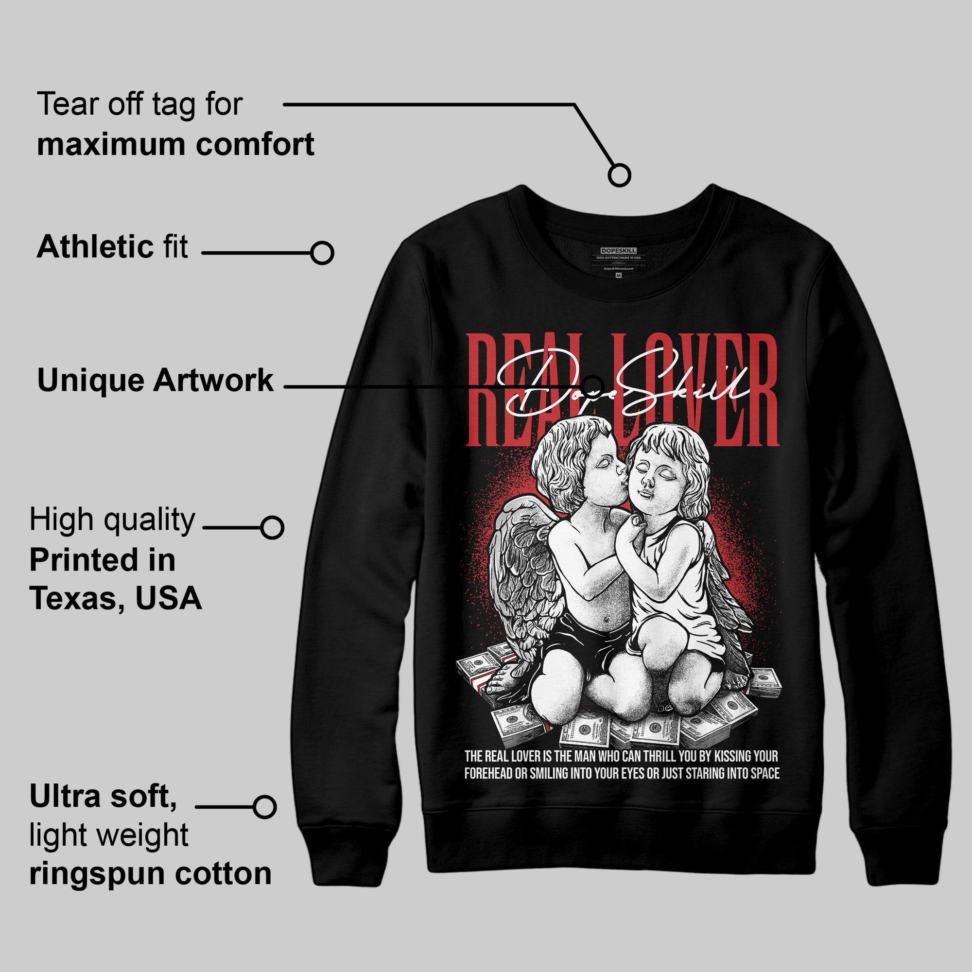 Bred Velvet 11s superstreetwear Sweatshirt Real Lover Graphic